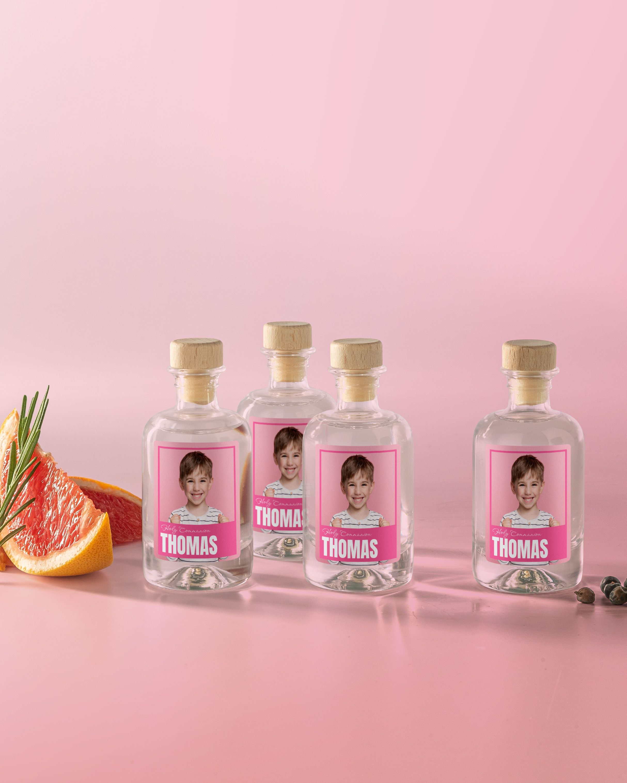 Gepersonaliseerde Gin Mini Flesje als Communie Bedankje
