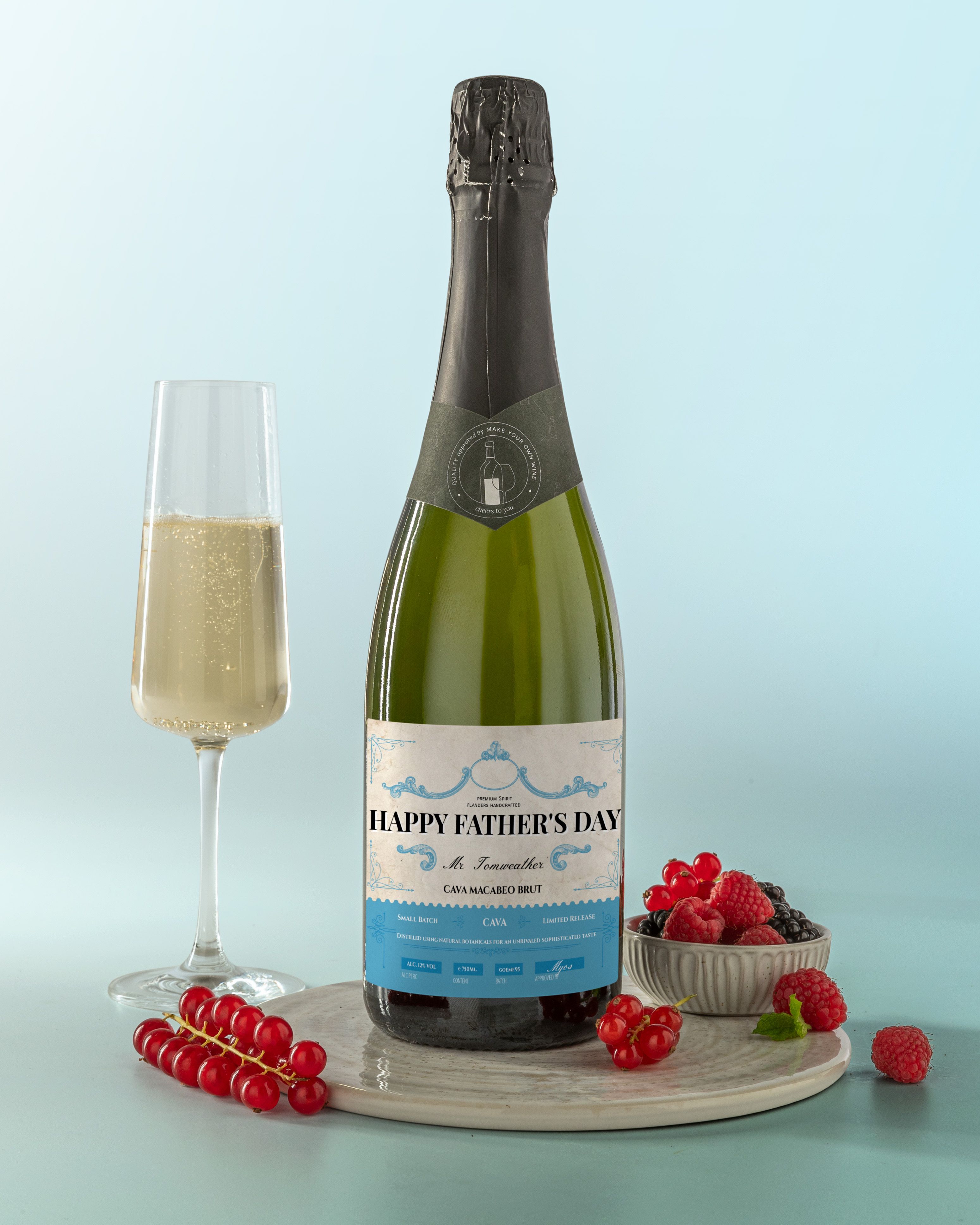 Gepersonaliseerde Cava als Vaderdag Cadeau
