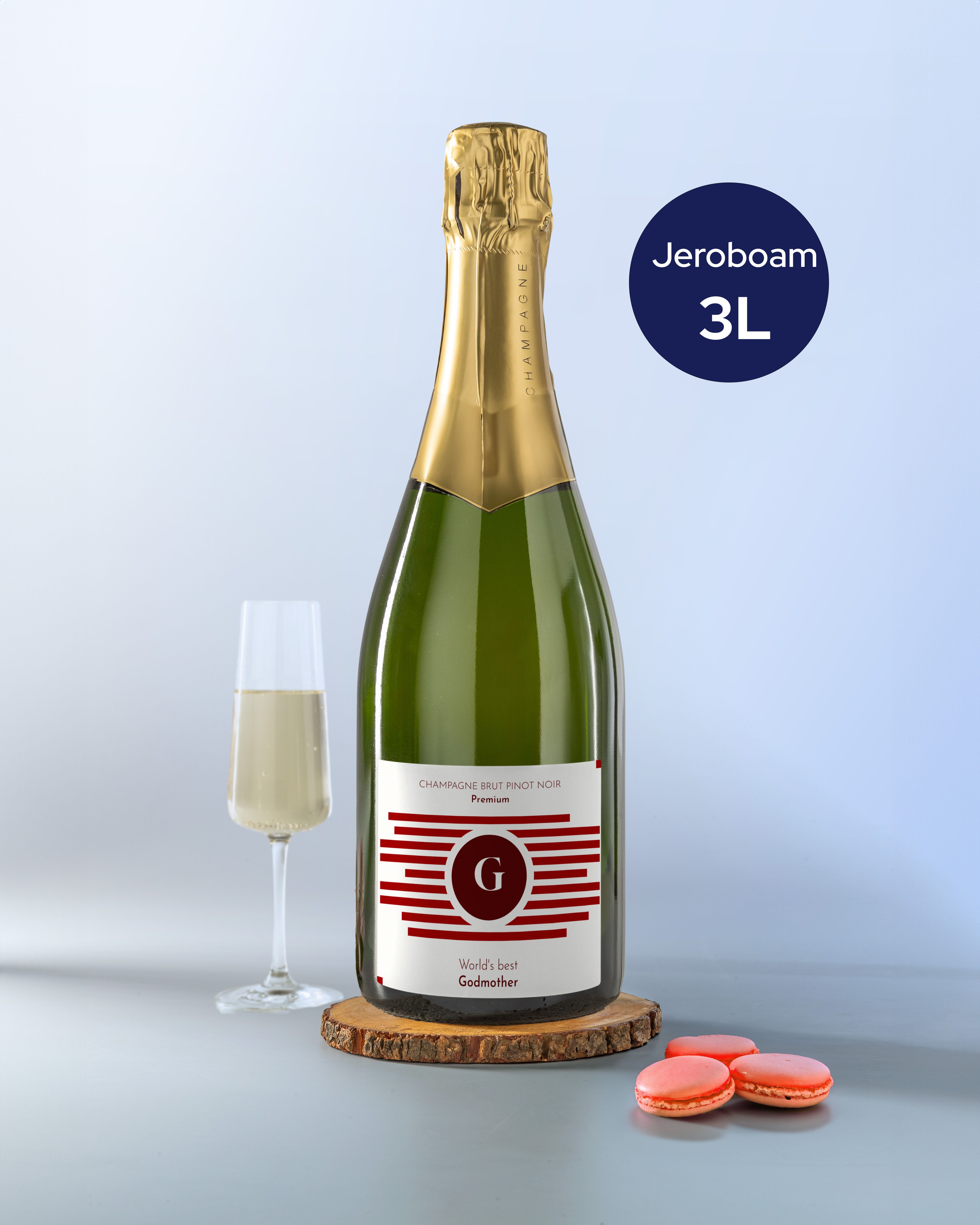 Gepersonaliseerde Champagne Jeroboam als Wil Je Mijn Meter Zijn Cadeau