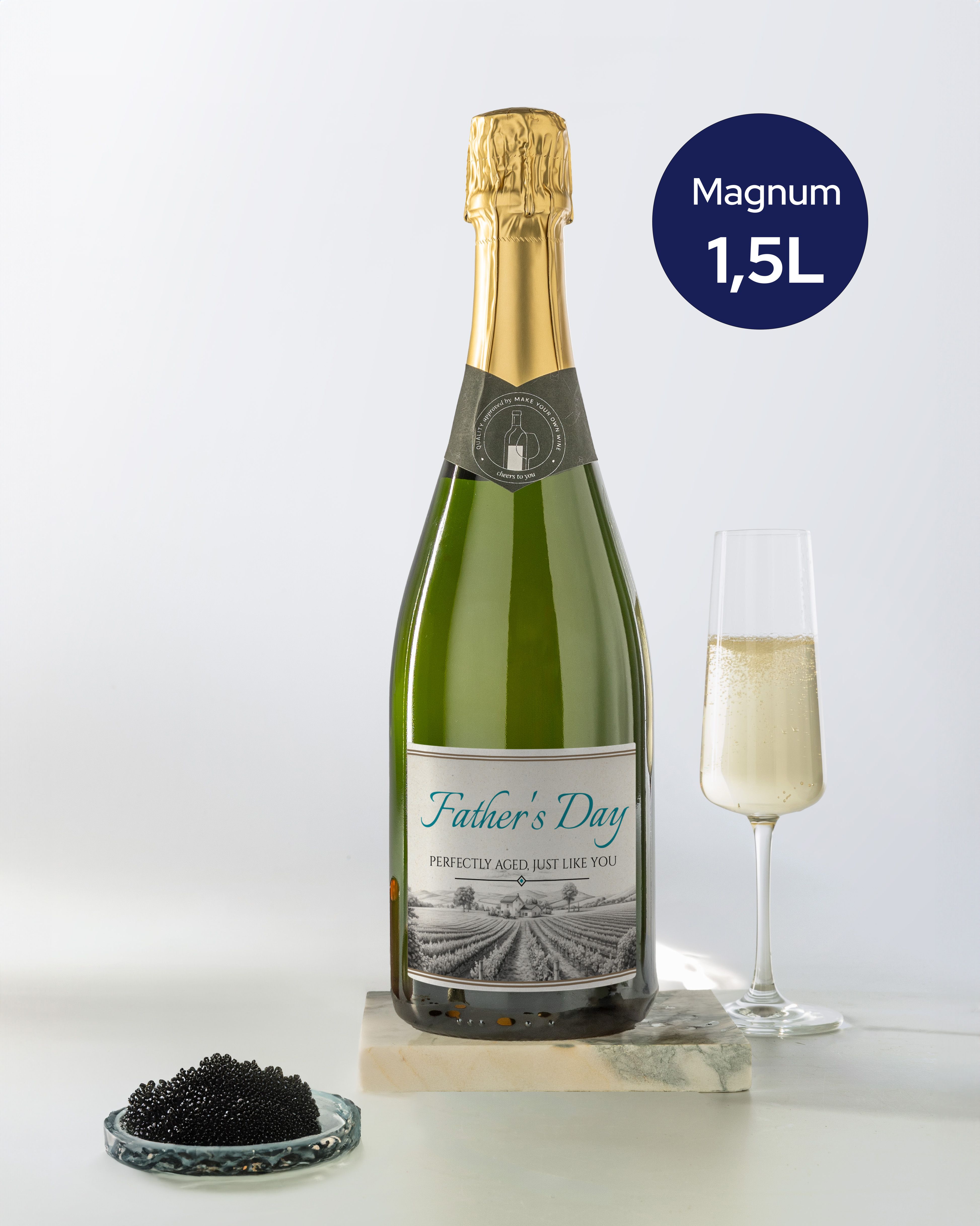 Gepersonaliseerde Champagne Magnum 1,5L als Vaderdag Cadeau