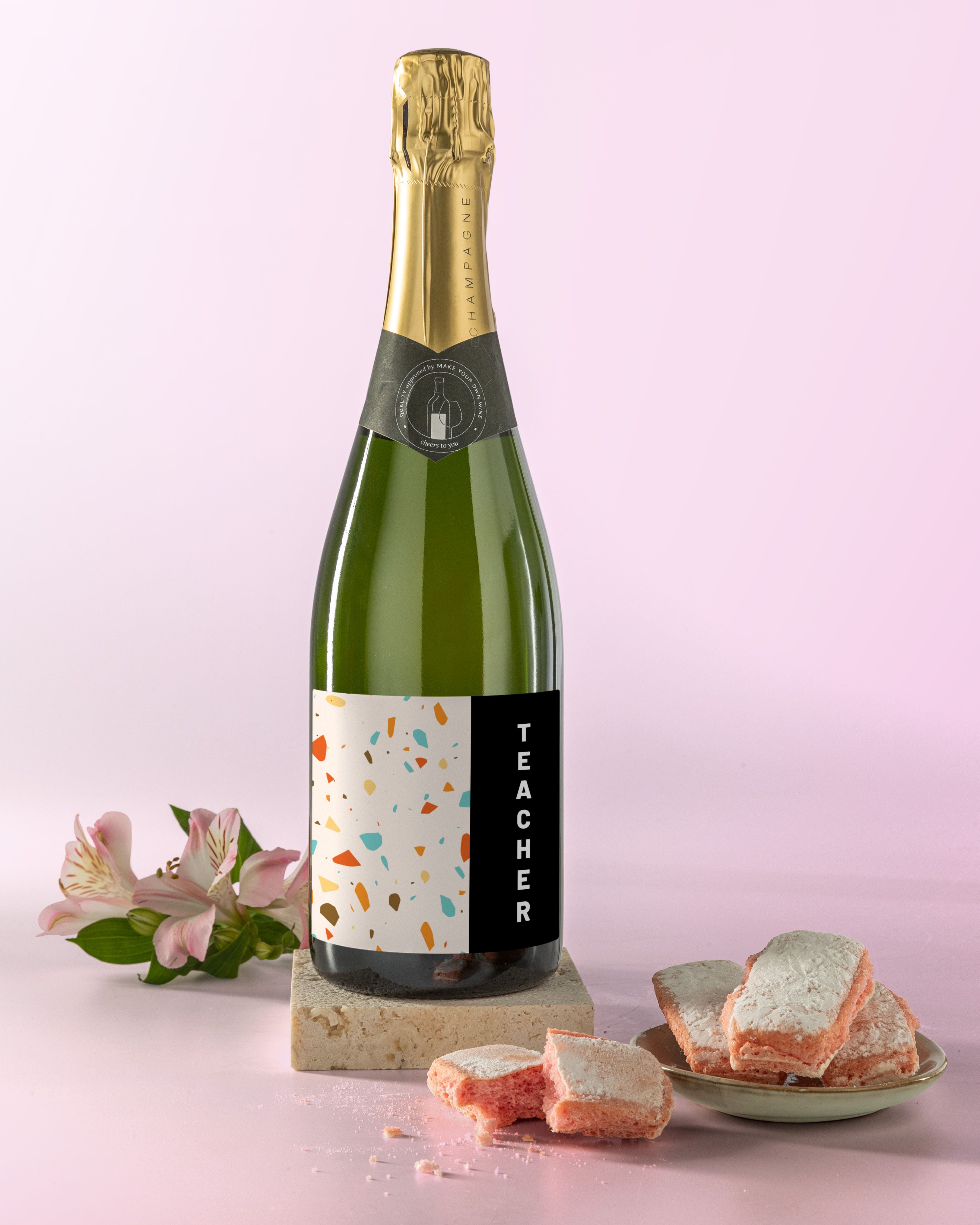 Gepersonaliseerde Champagne als Juf Bedankje