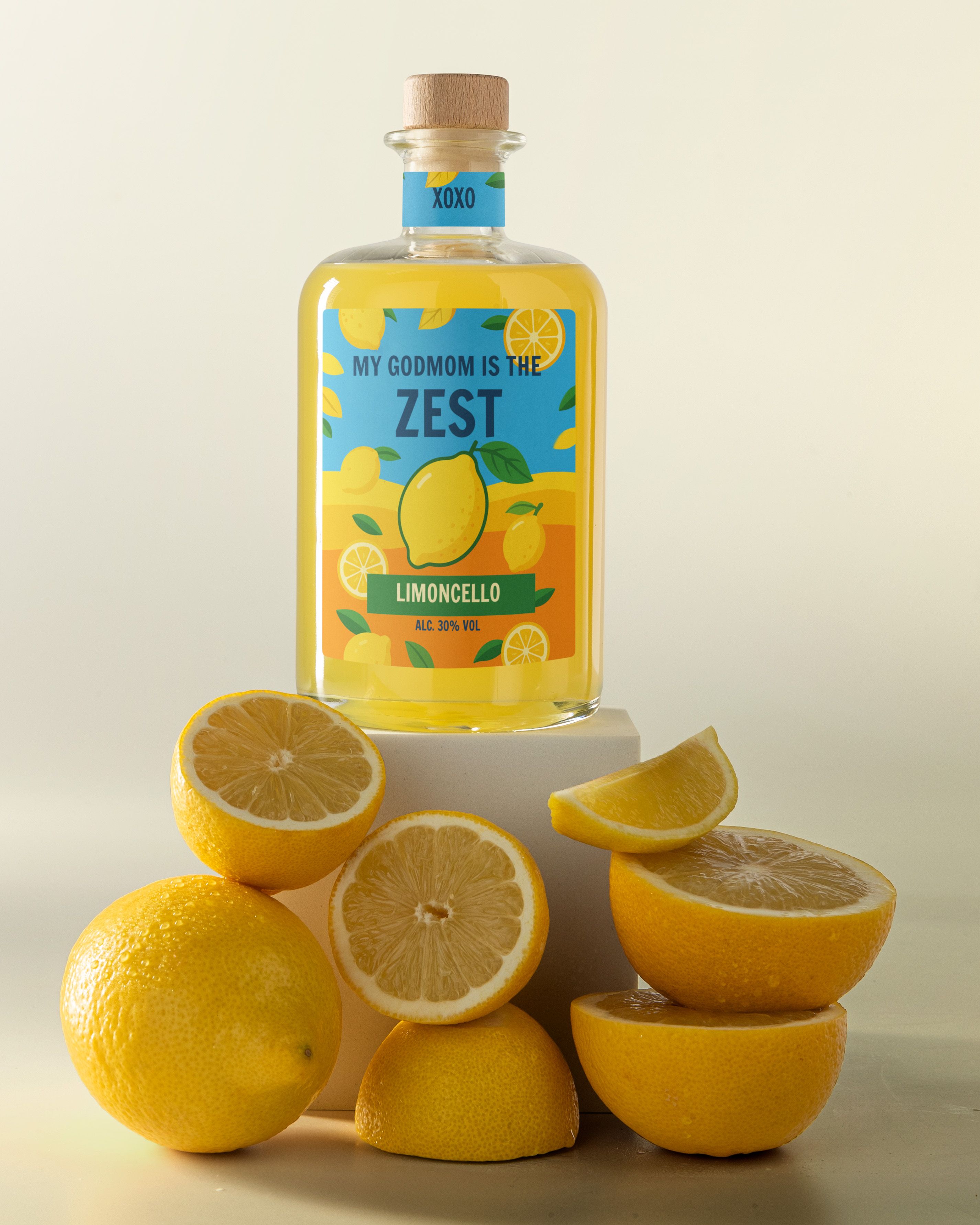 Gepersonaliseerde Limoncello als Wil Je Mijn Meter Zijn Cadeau