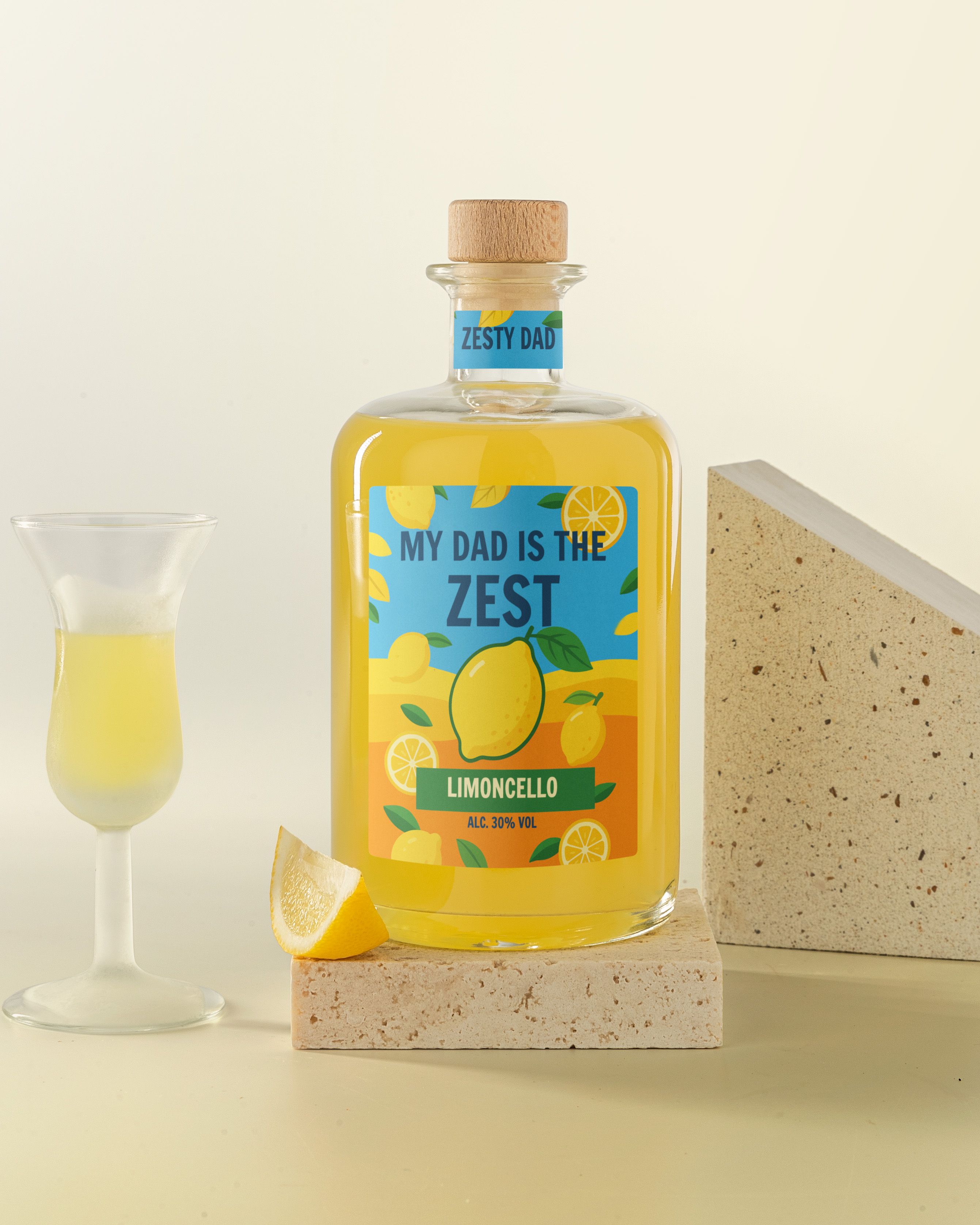 Gepersonaliseerde Limoncello als vaderdagcadeau