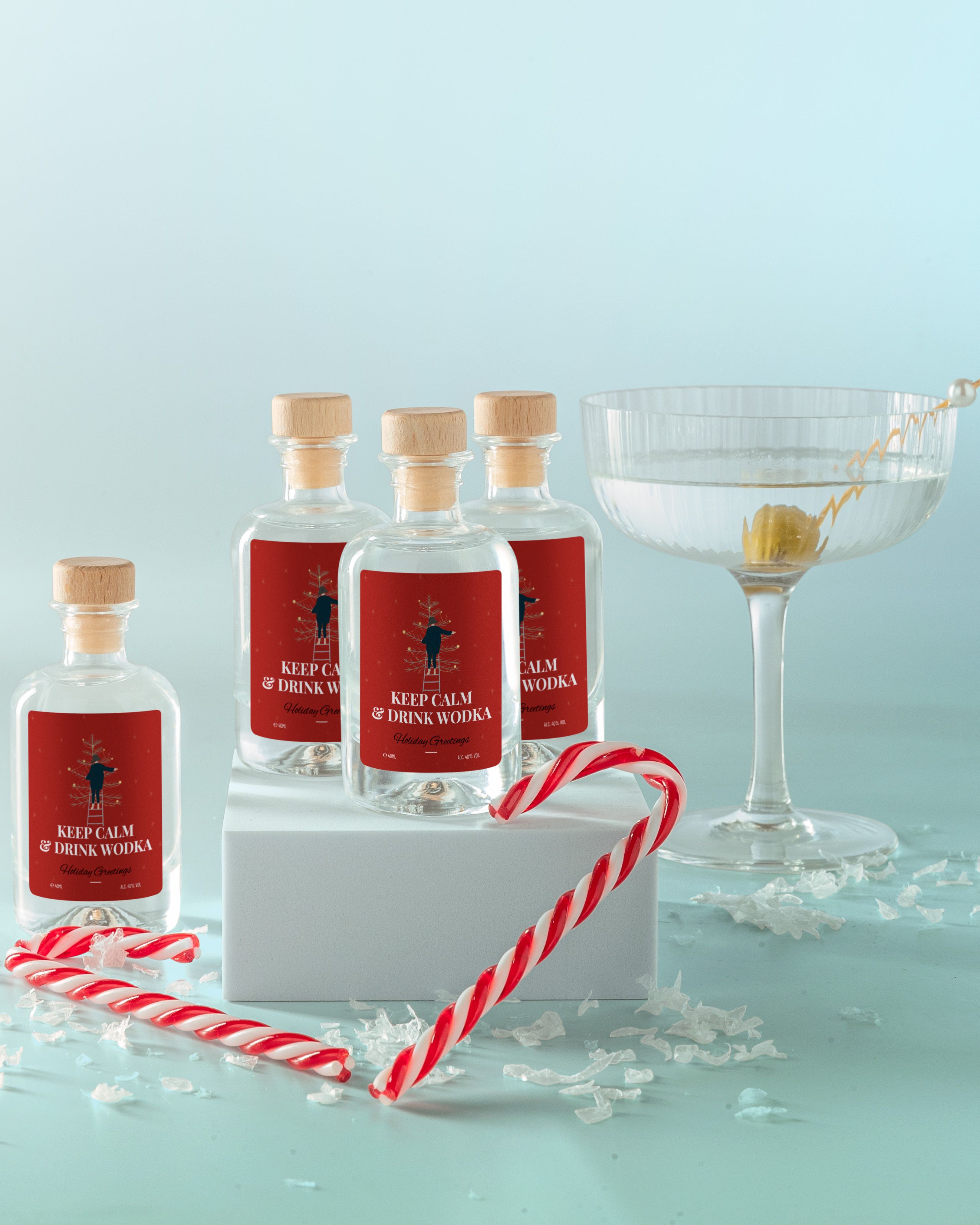 Gepersonaliseerde Mini Wodka ls Kerstcadeau