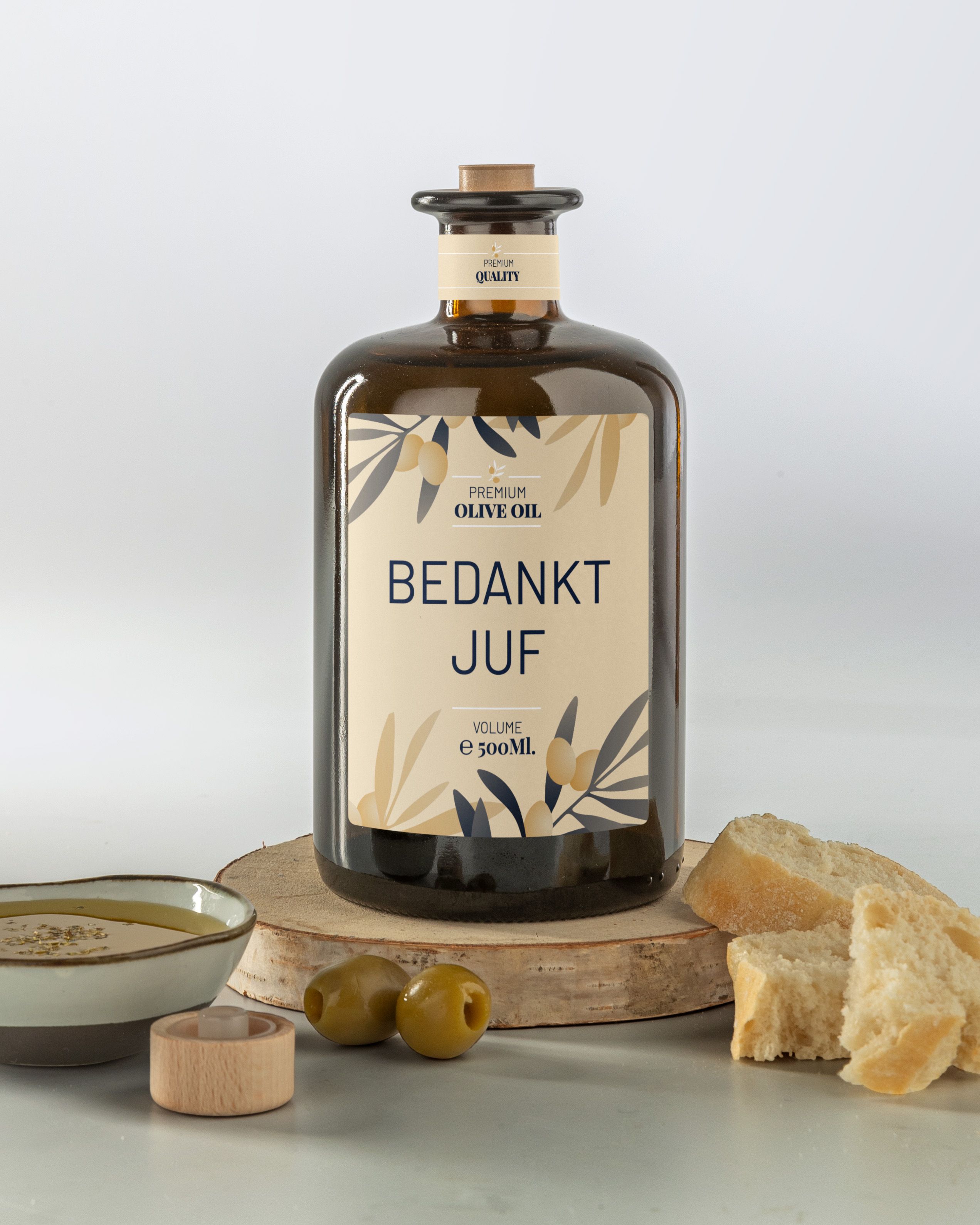 Gepersonaliseerde Olijfolie als Juf Bedankje