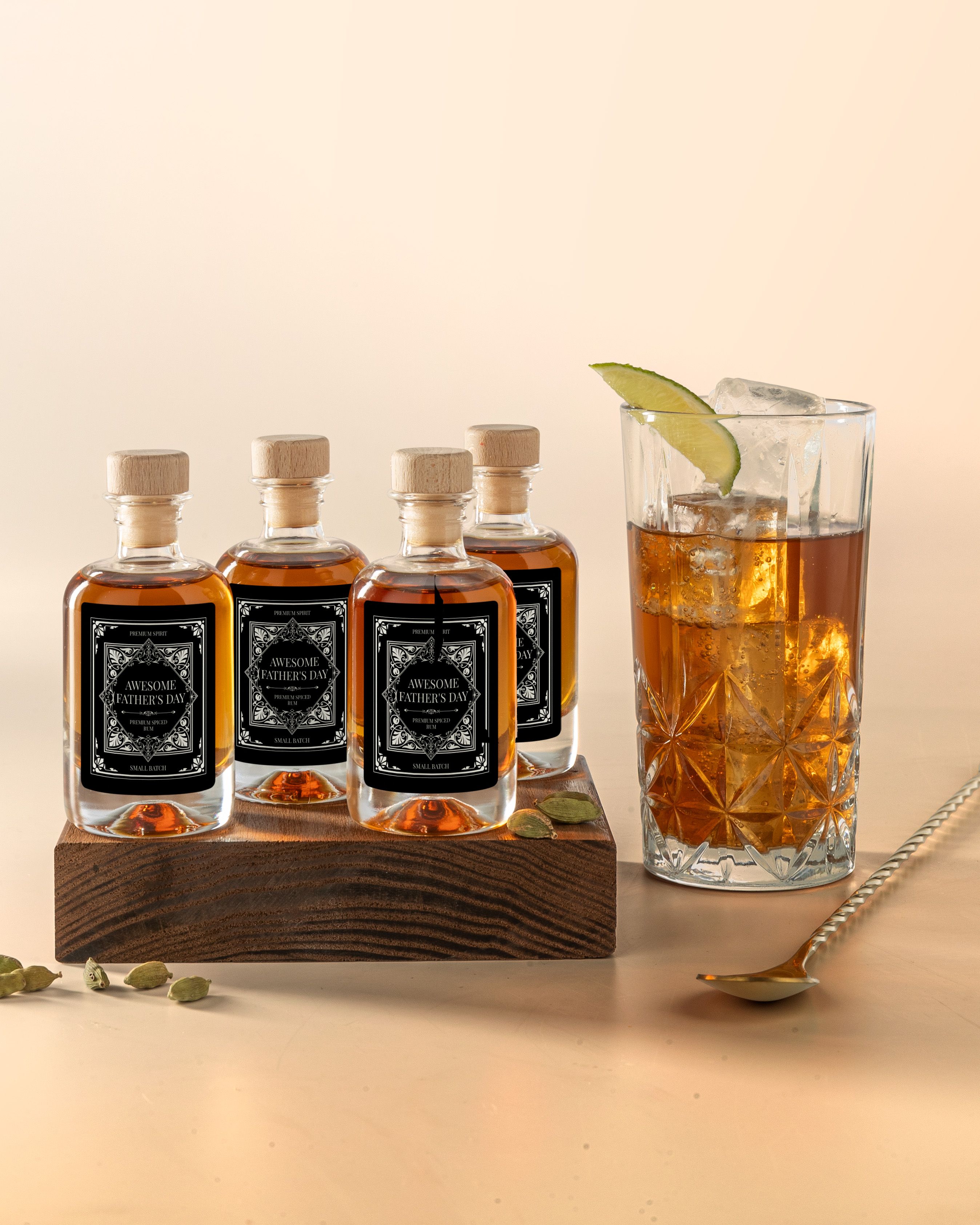 Gepersonaliseerde Rum Mini Flesje als Vaderdag Cadeau