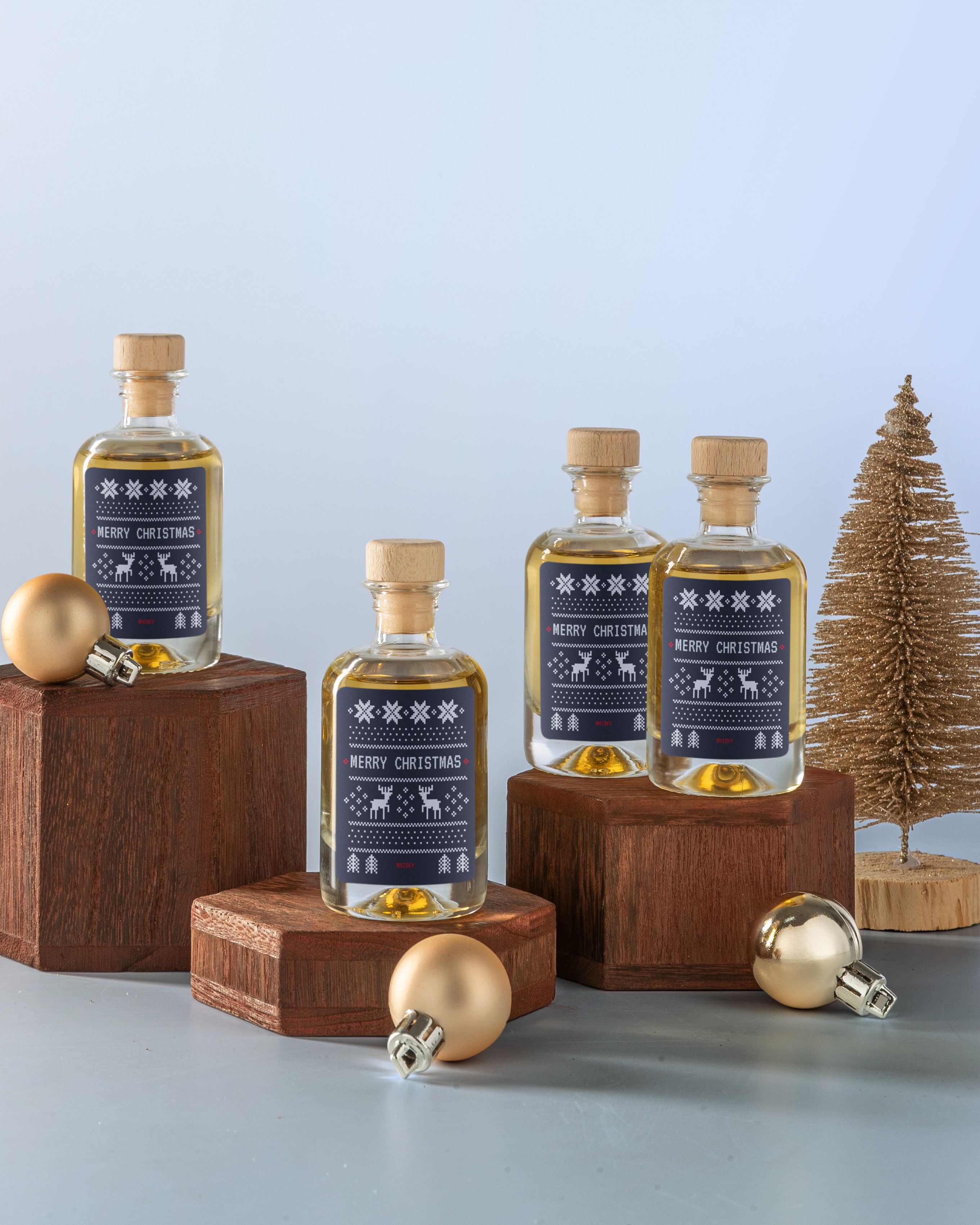 Gepersonaliseerde Whisky minials Kerstcadeau