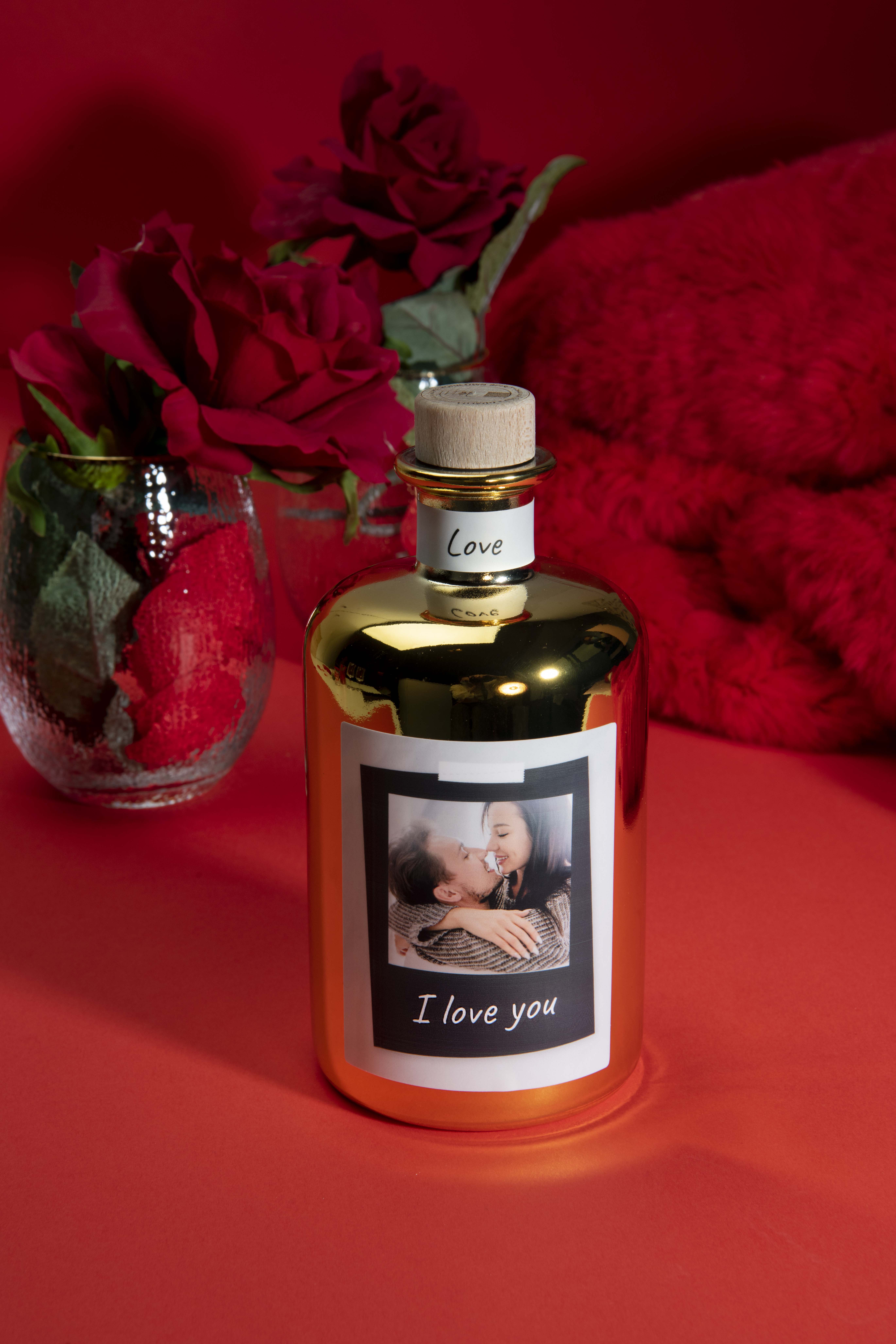 Gouden Gepersonaliseerde Gin I love you