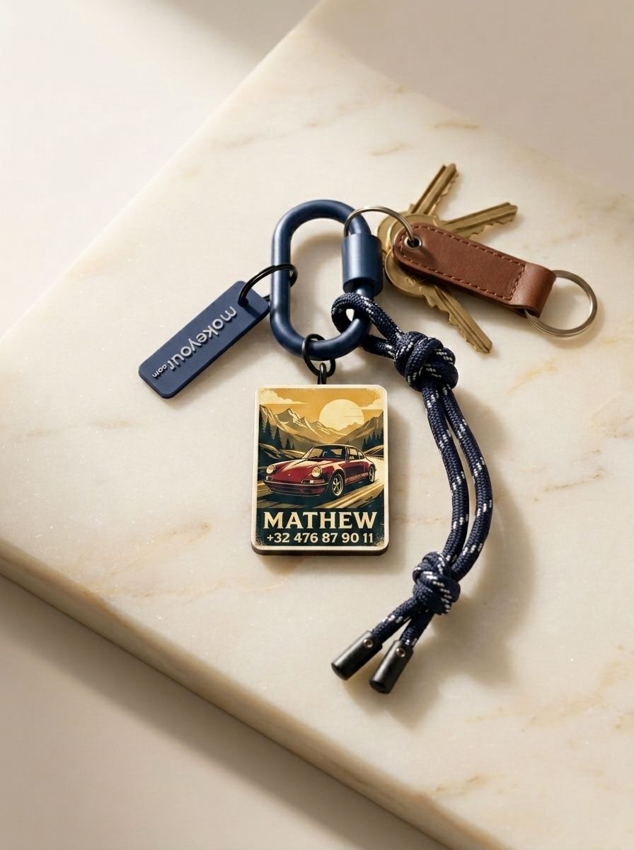 Personalised Keychain Dark Blue