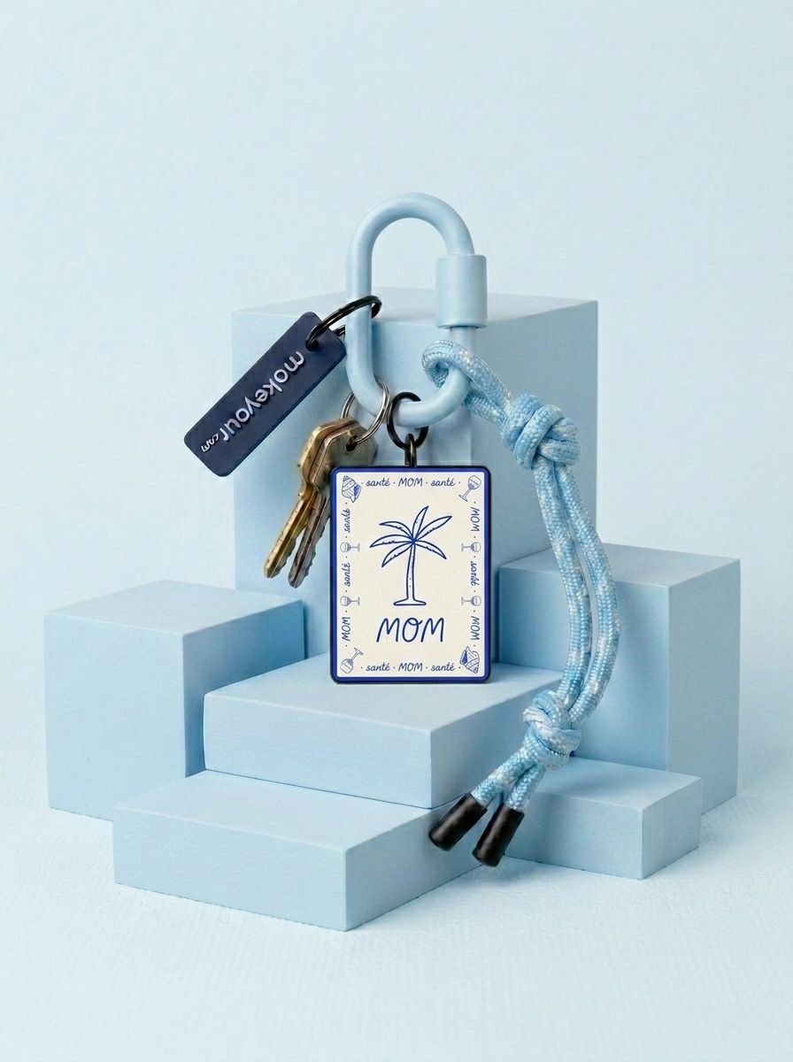 Personalised Keychain Light Blue
