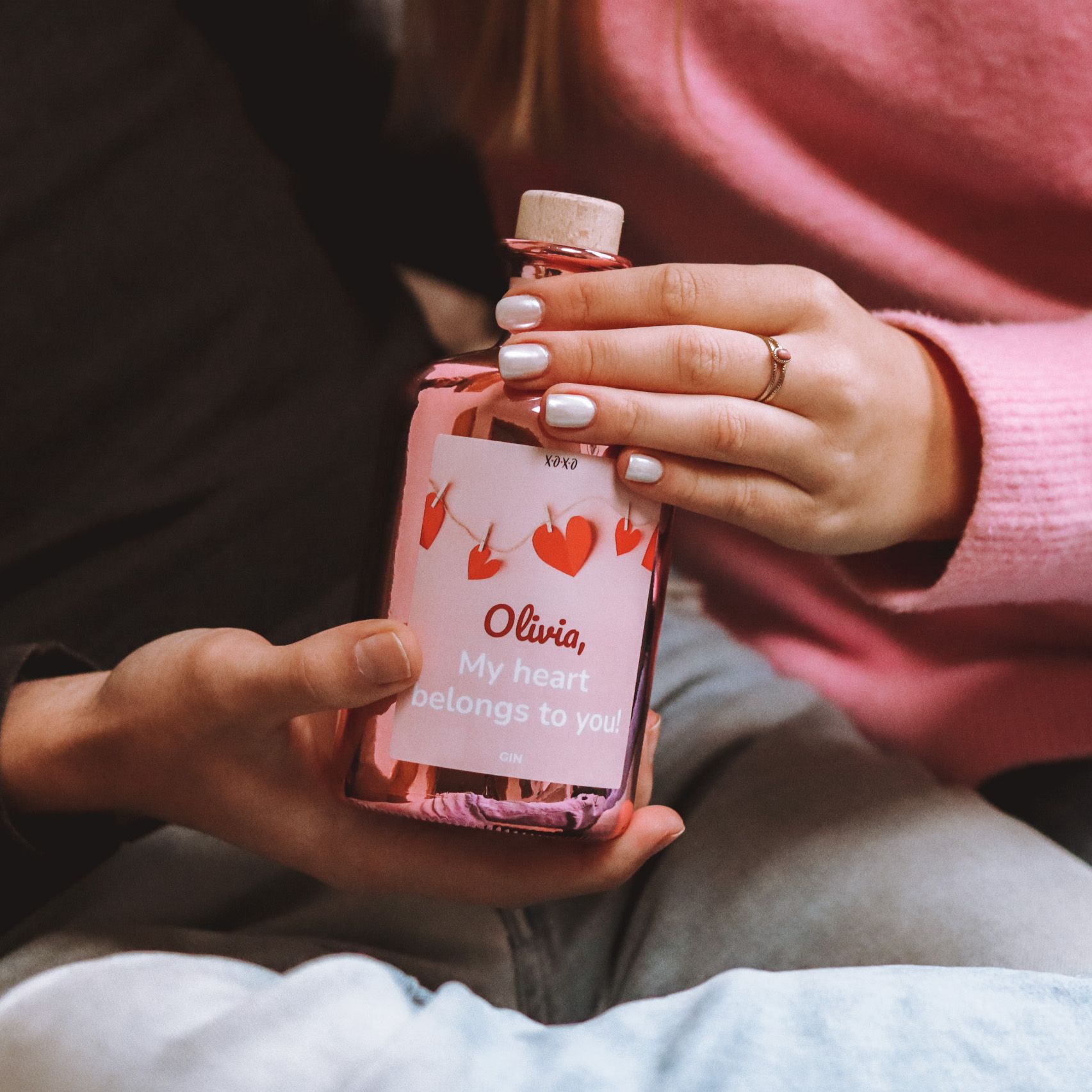 Personalised gin Valentine Square