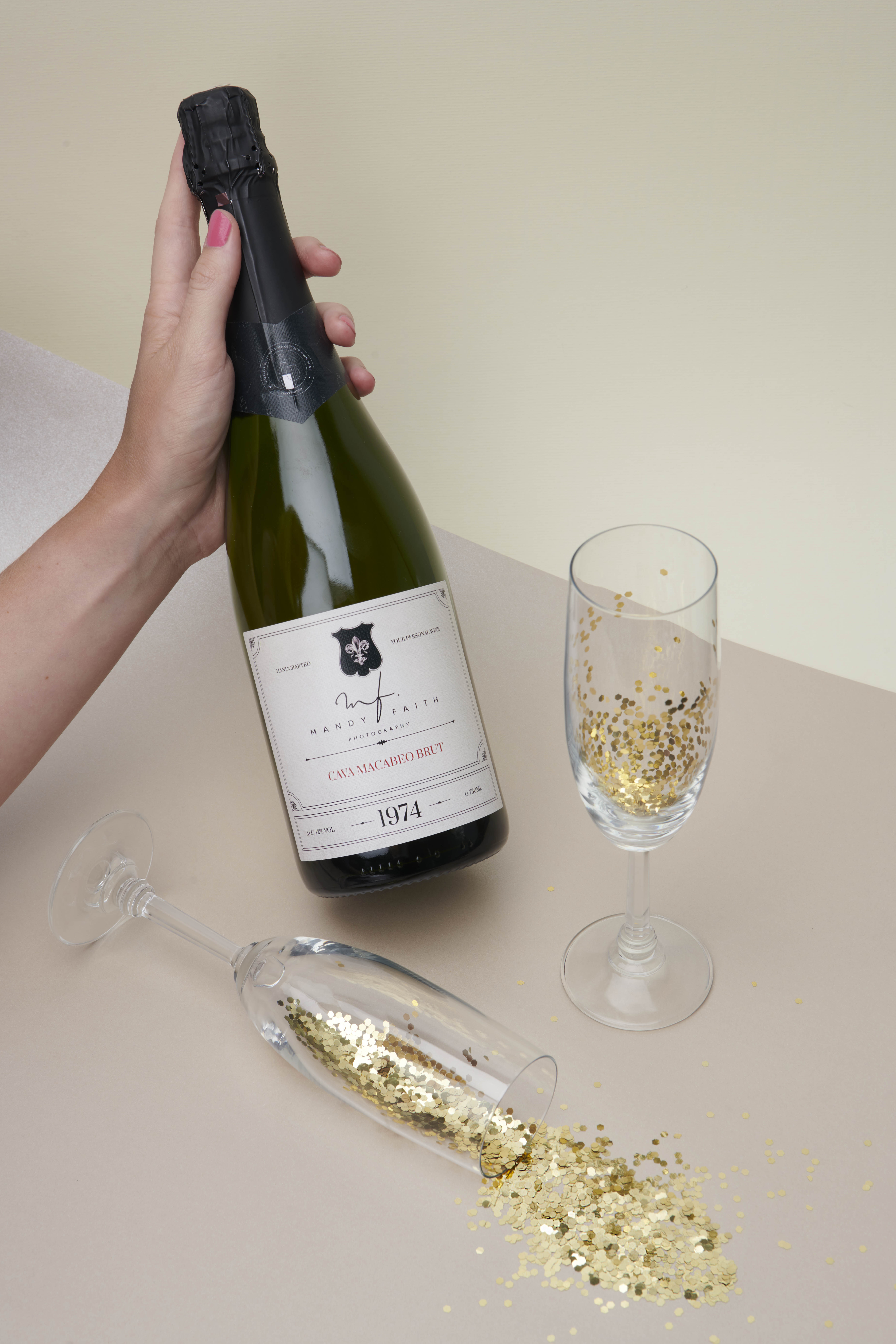 bedrukte fles cava