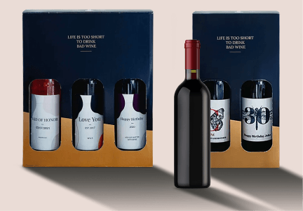 Coffret cadeau de vin blanc avec verres à vin gravés - Giavnto cadeau  d'entreprise