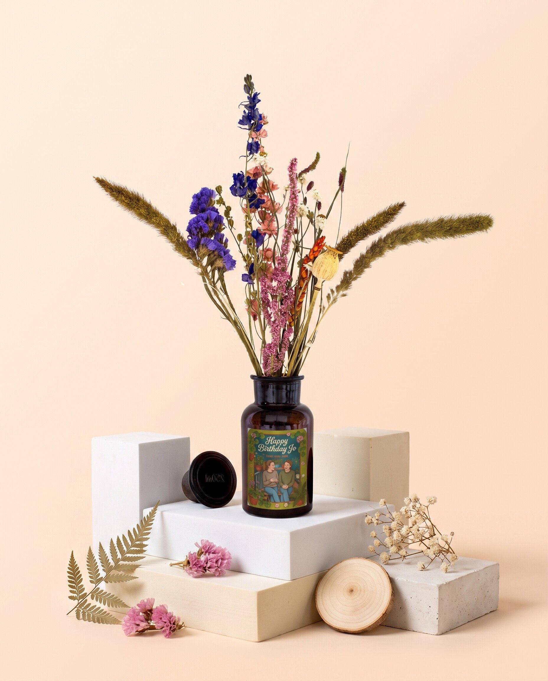 Gepersonaliseerd bloemenvaasje met eigen foto als cadeau voor een vriendin