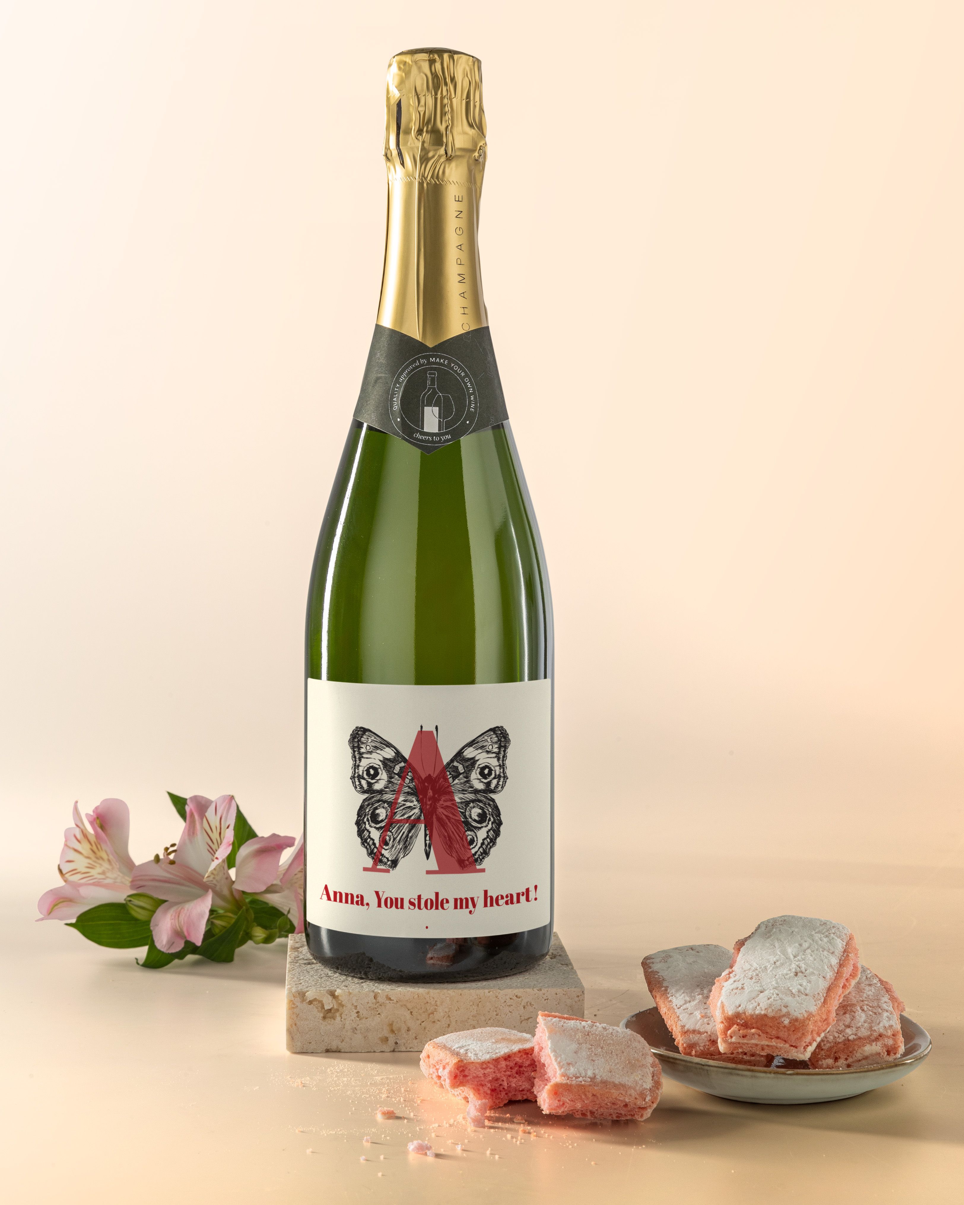 gepersonaliseerde Champagne voor valentijn