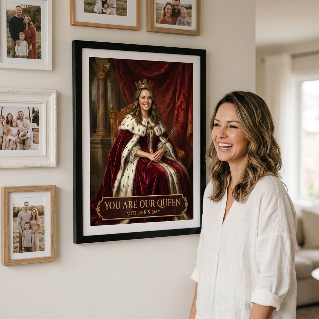 gepersonaliseerde ai foto kader   moederdag queen