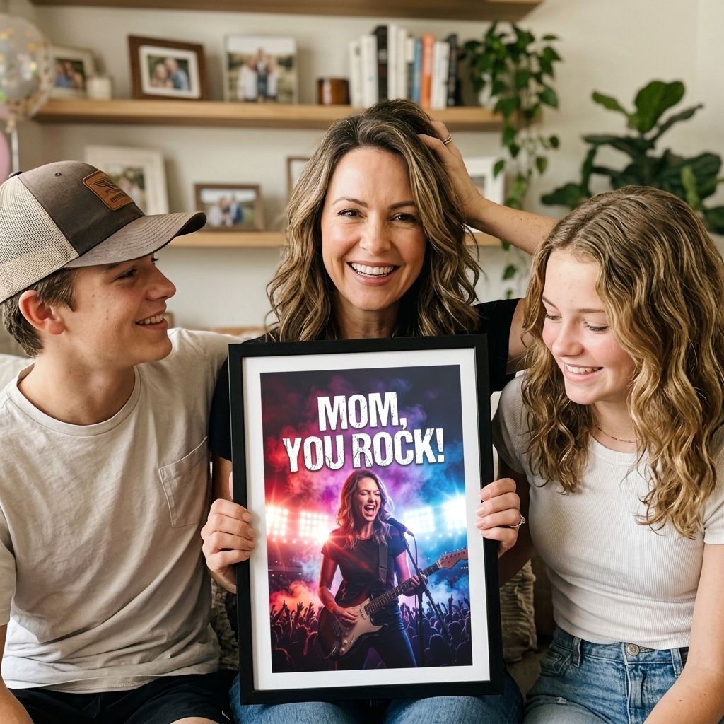 gepersonaliseerde ai foto kader   moederdag rockstar