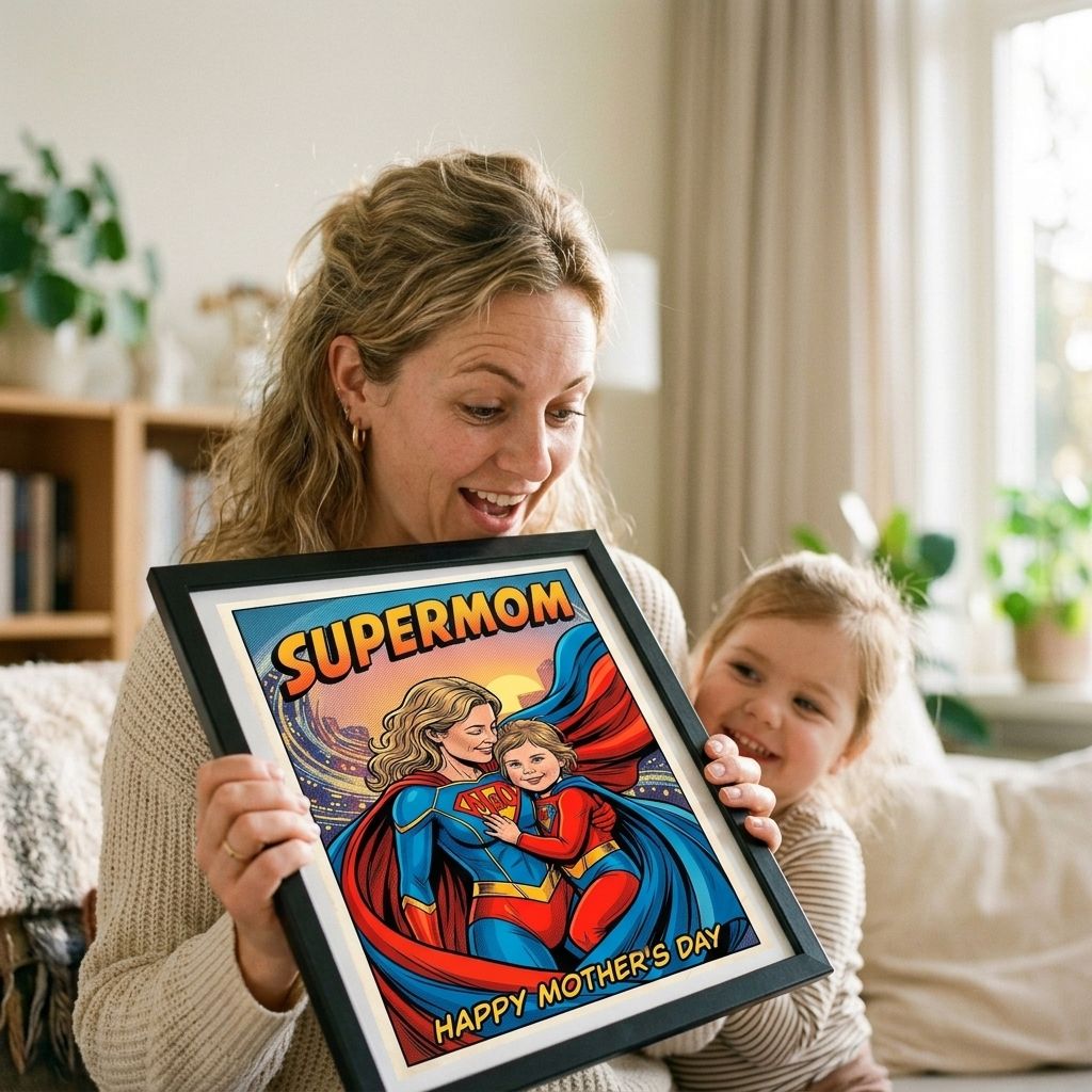 gepersonaliseerde ai foto kader   moederdag supermom