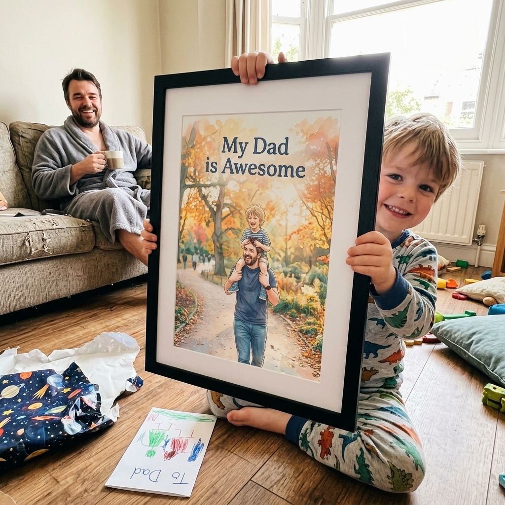 gepersonaliseerde ai foto kader   vaderdag my dad is awesome