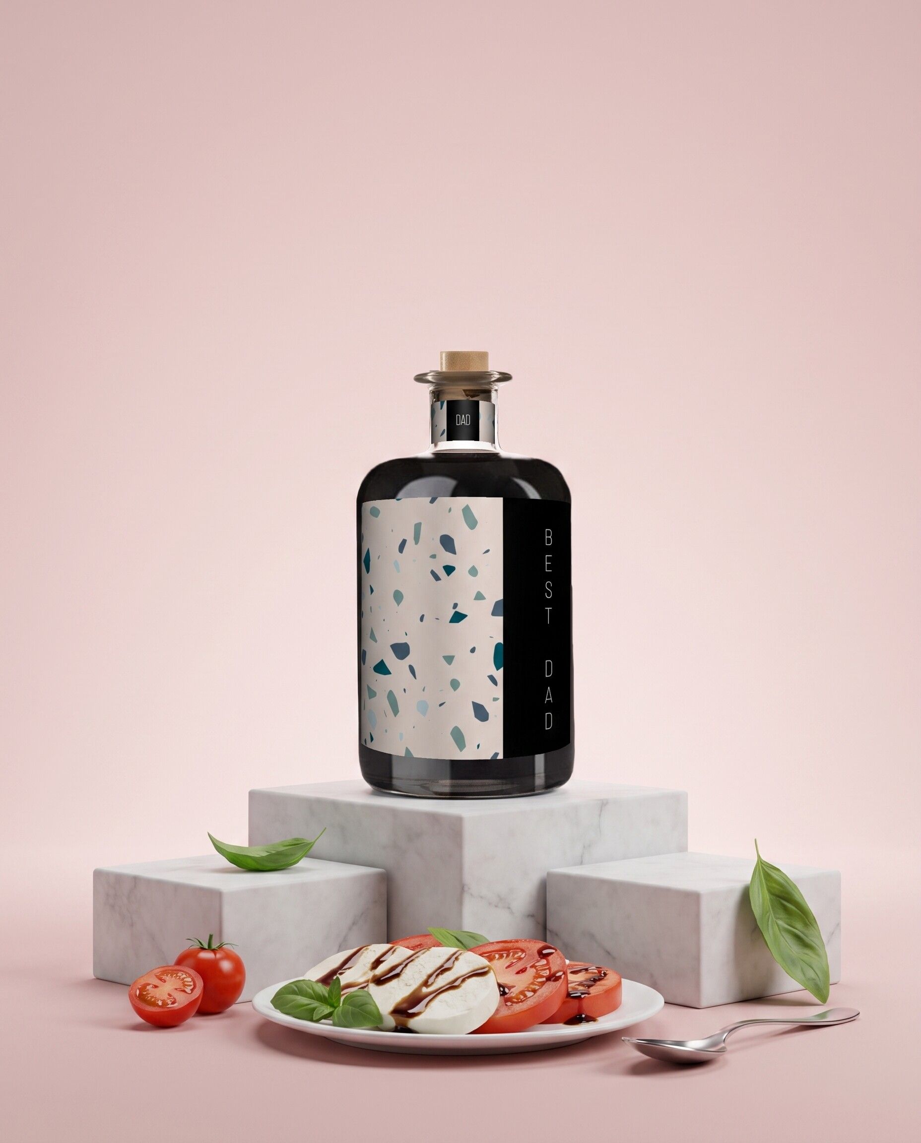 Gepersonaliseerde balsamico met Best Dad-etiket
