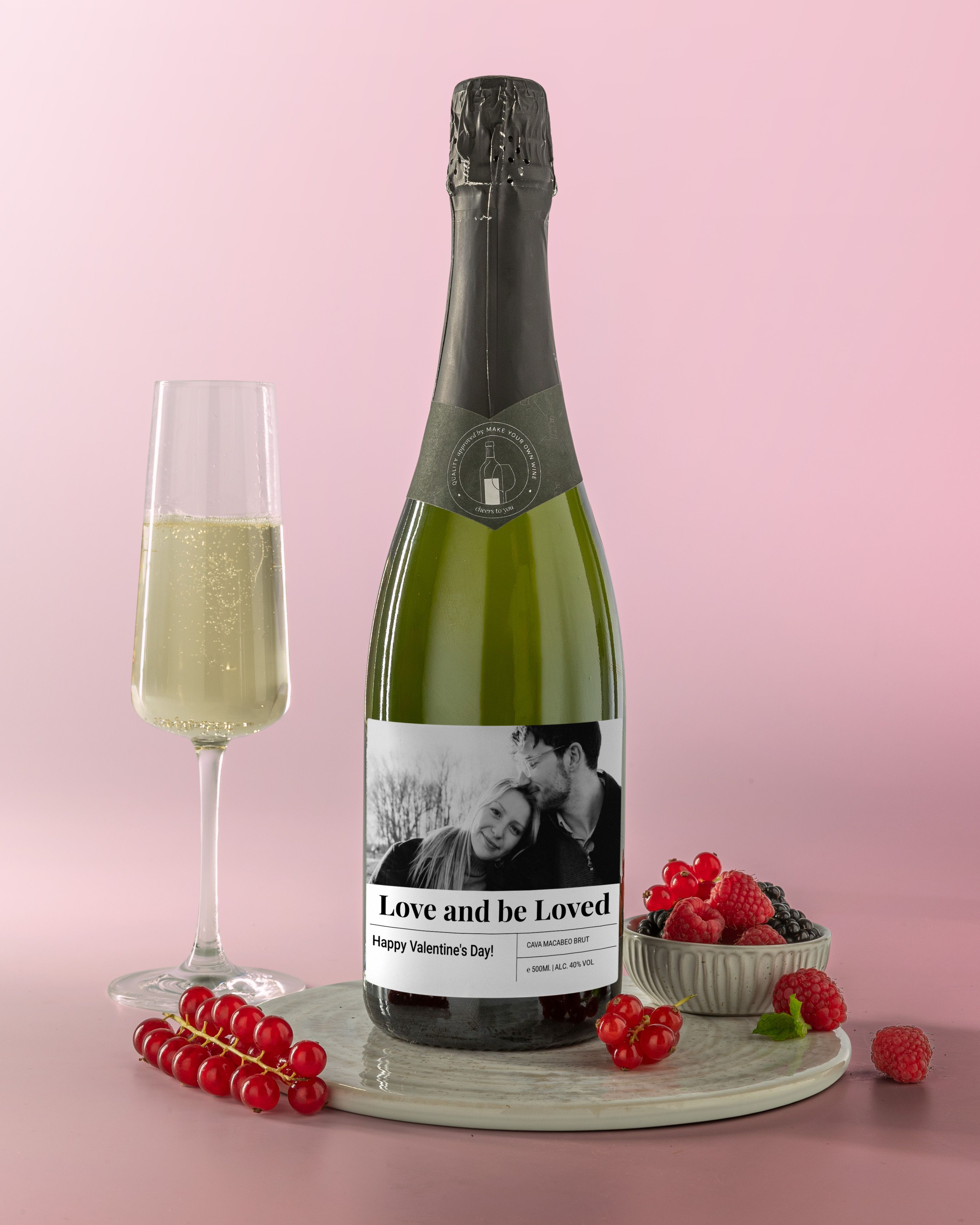 gepersonaliseerde cava als valentijn cadeau
