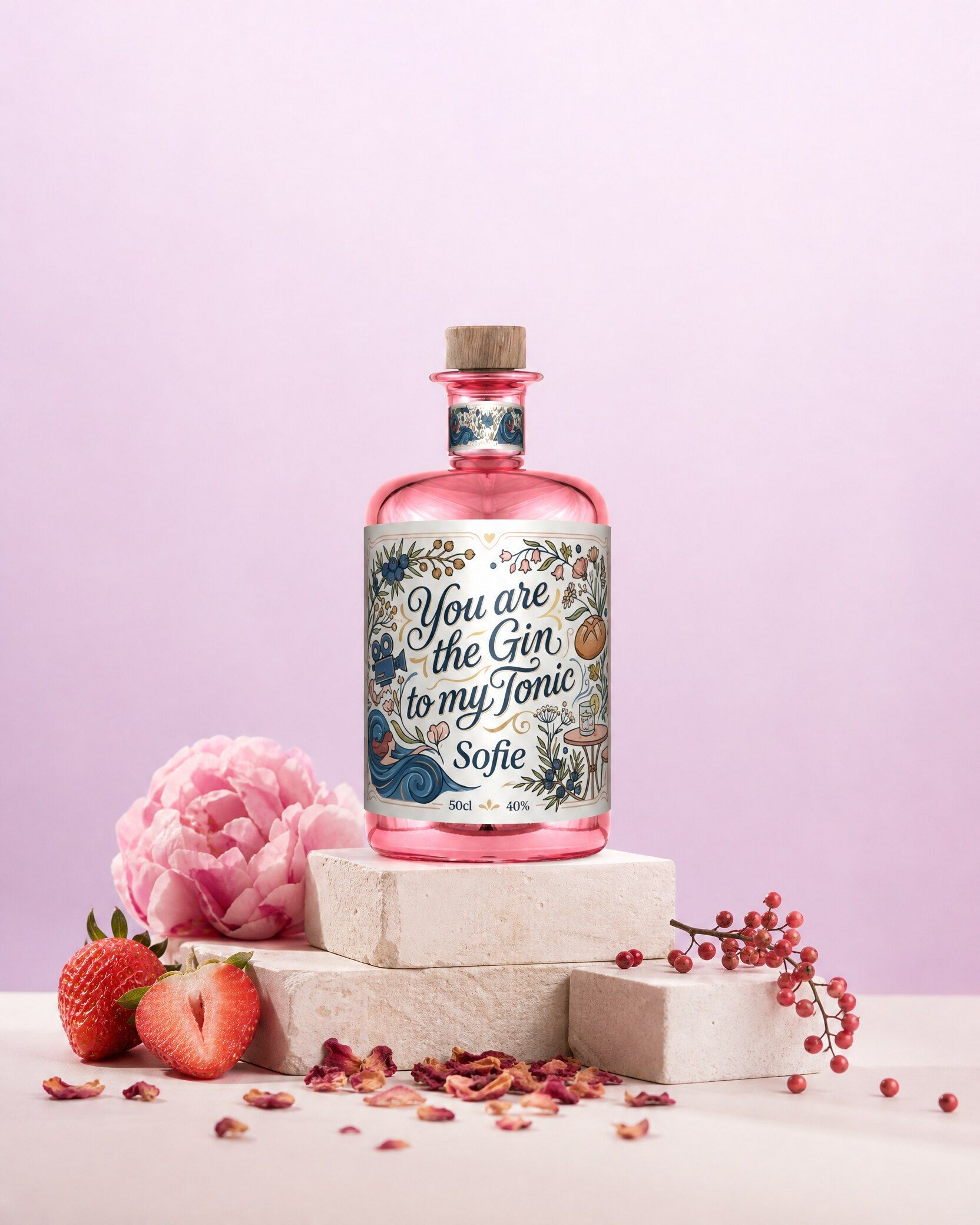 Gepersonaliseerde gin als liefdescadeau