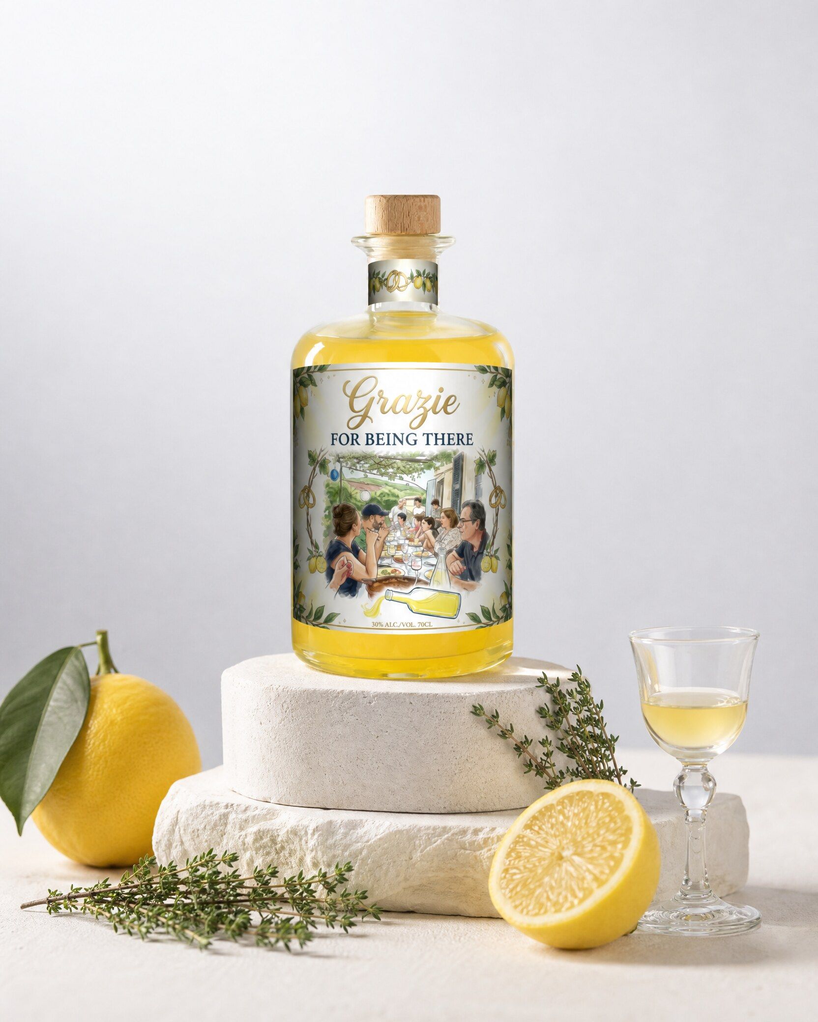 Gepersonaliseerde limoncello met een eigen foto op het etiket