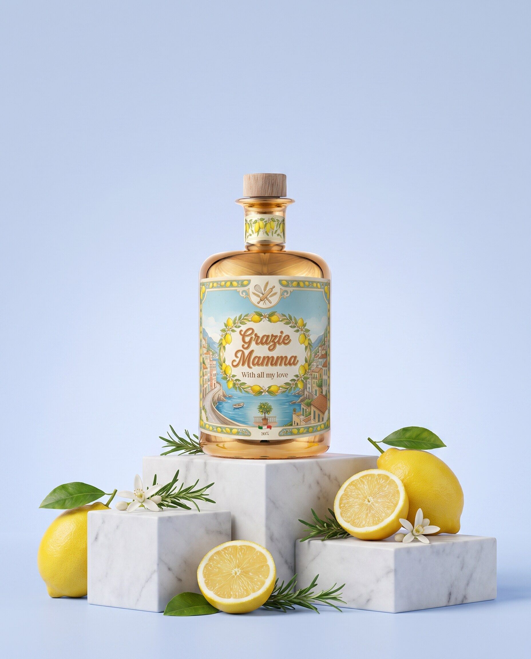 Gepersonaliseerde limoncello als cadeau voor mama