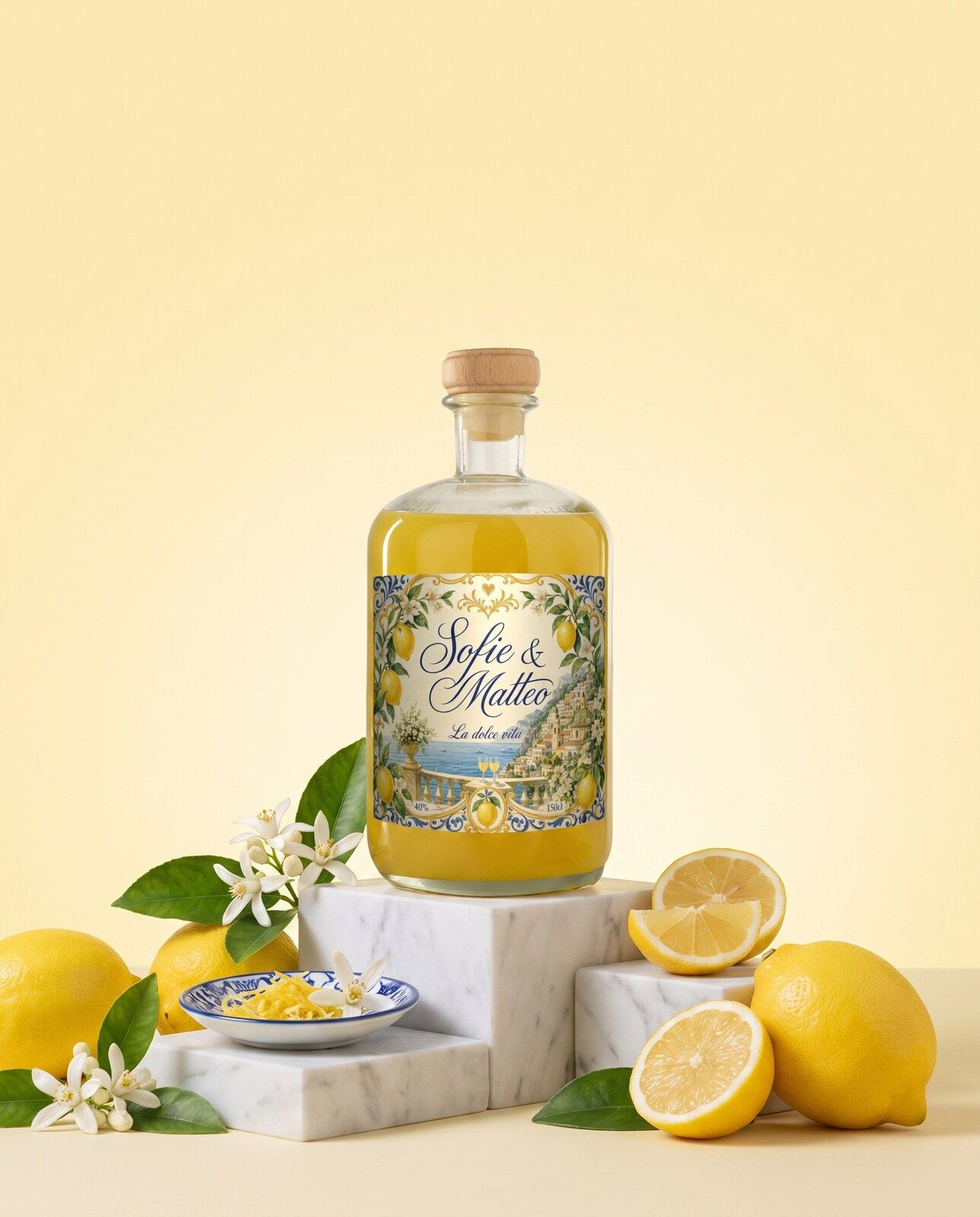 Gepersonaliseerde limoncello magnum van anderhalve liter als huwelijkscadeau