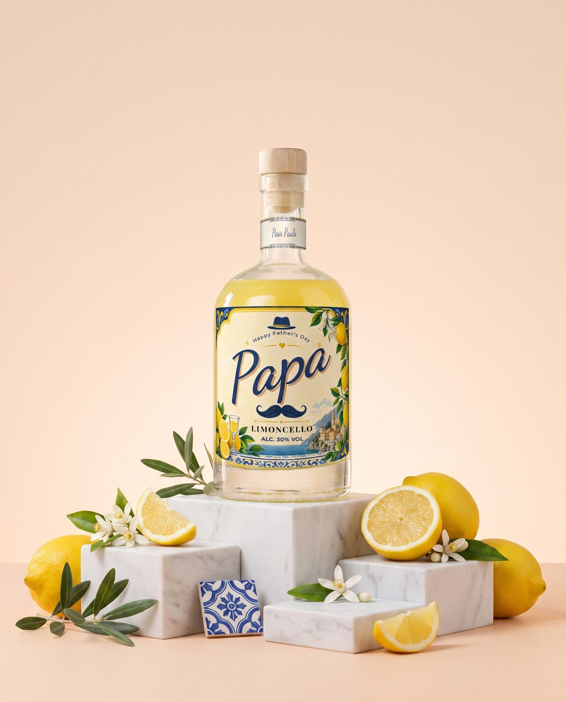 Gepersonaliseerde limoncello als vaderdagcadeau
