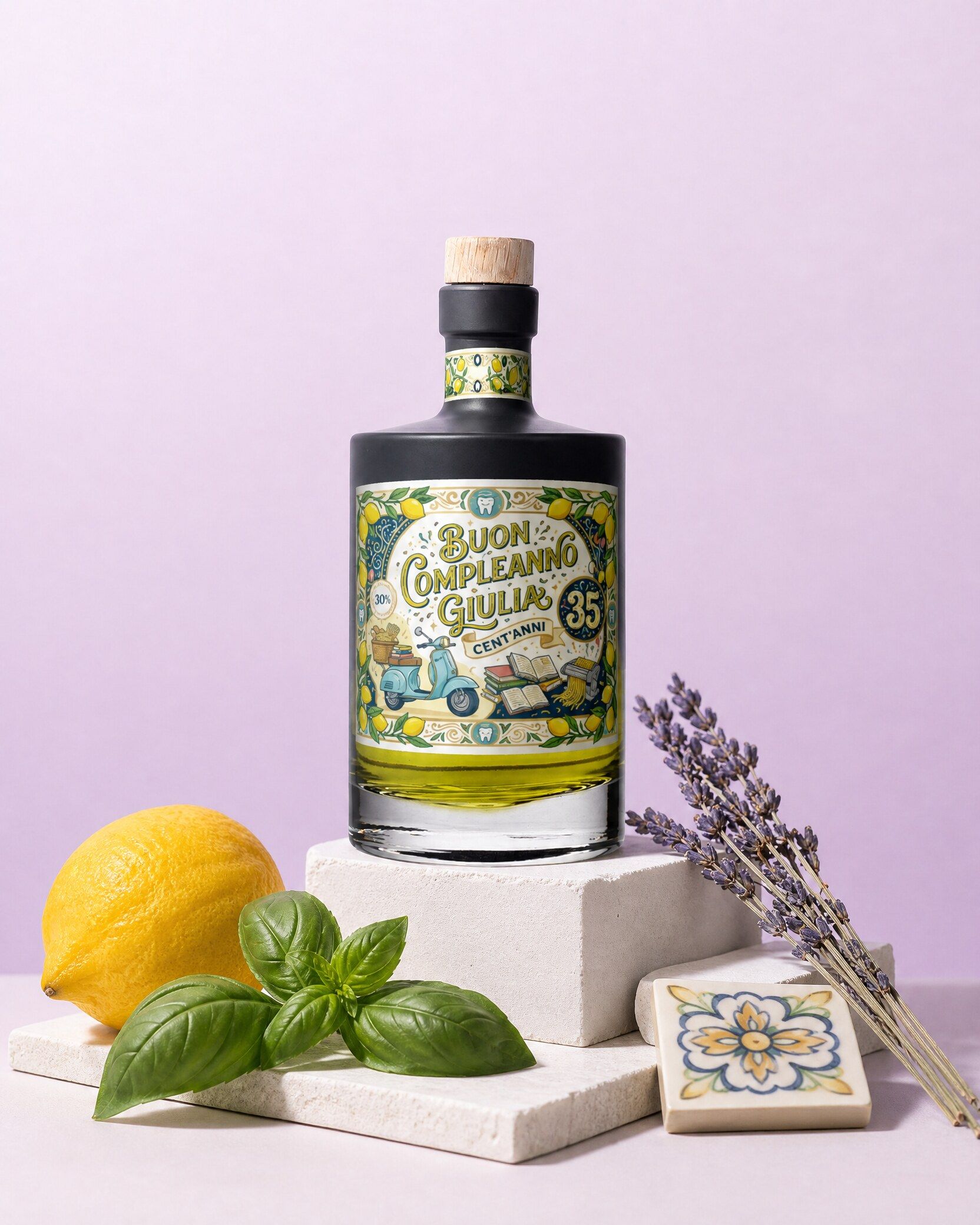 Gepersonaliseerde limoncello als verjaardagscadeau