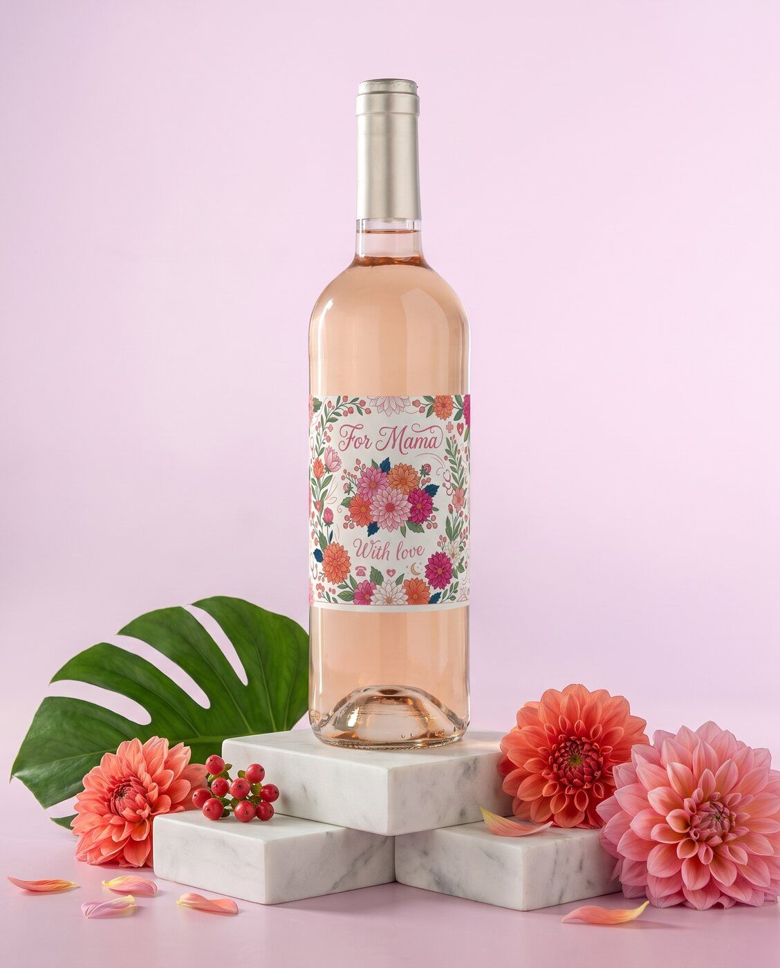 Personalised wine with a For Mama label as a Mother's Day gift