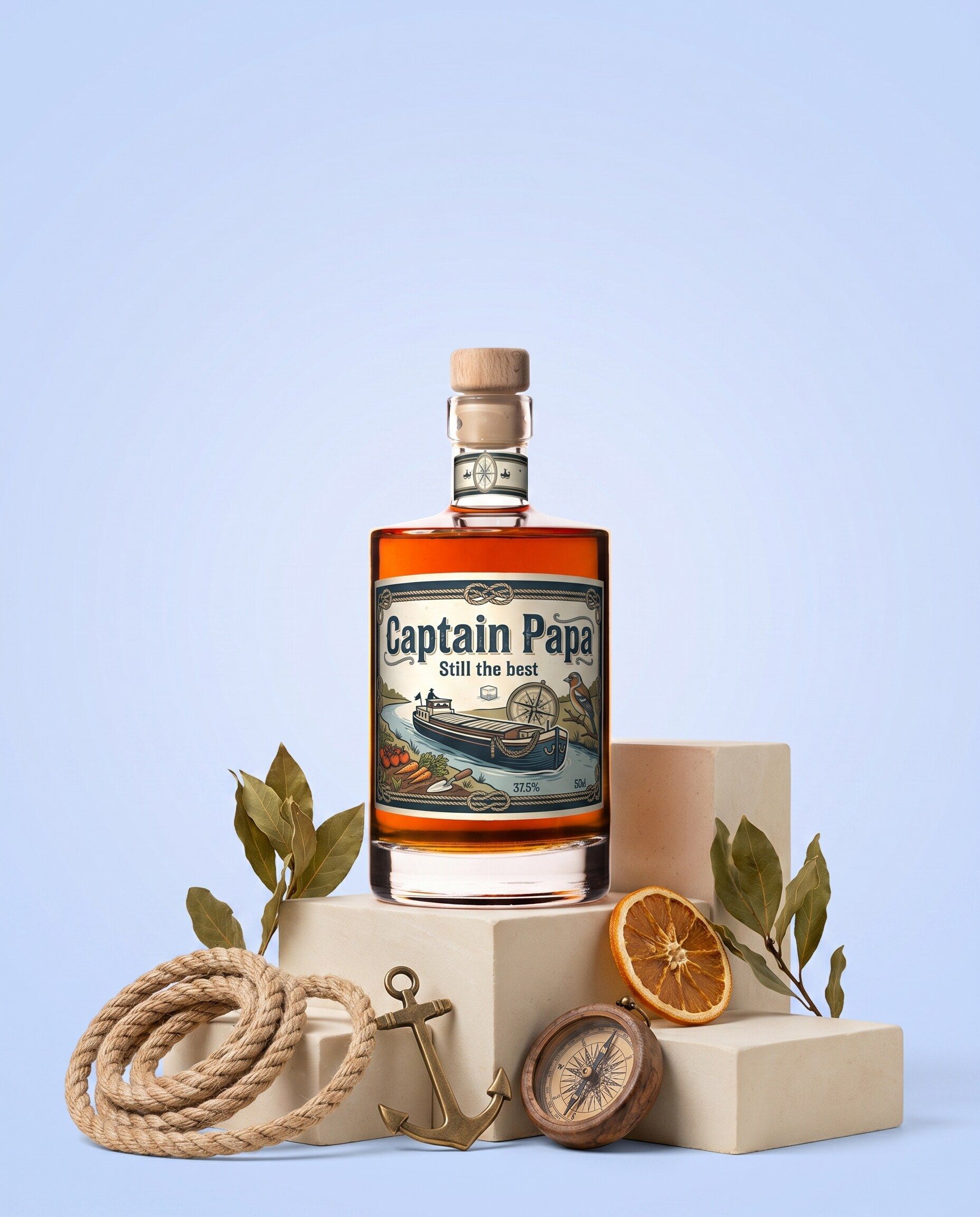 Gepersonaliseerde rum met een AI-etiket als cadeau voor papa