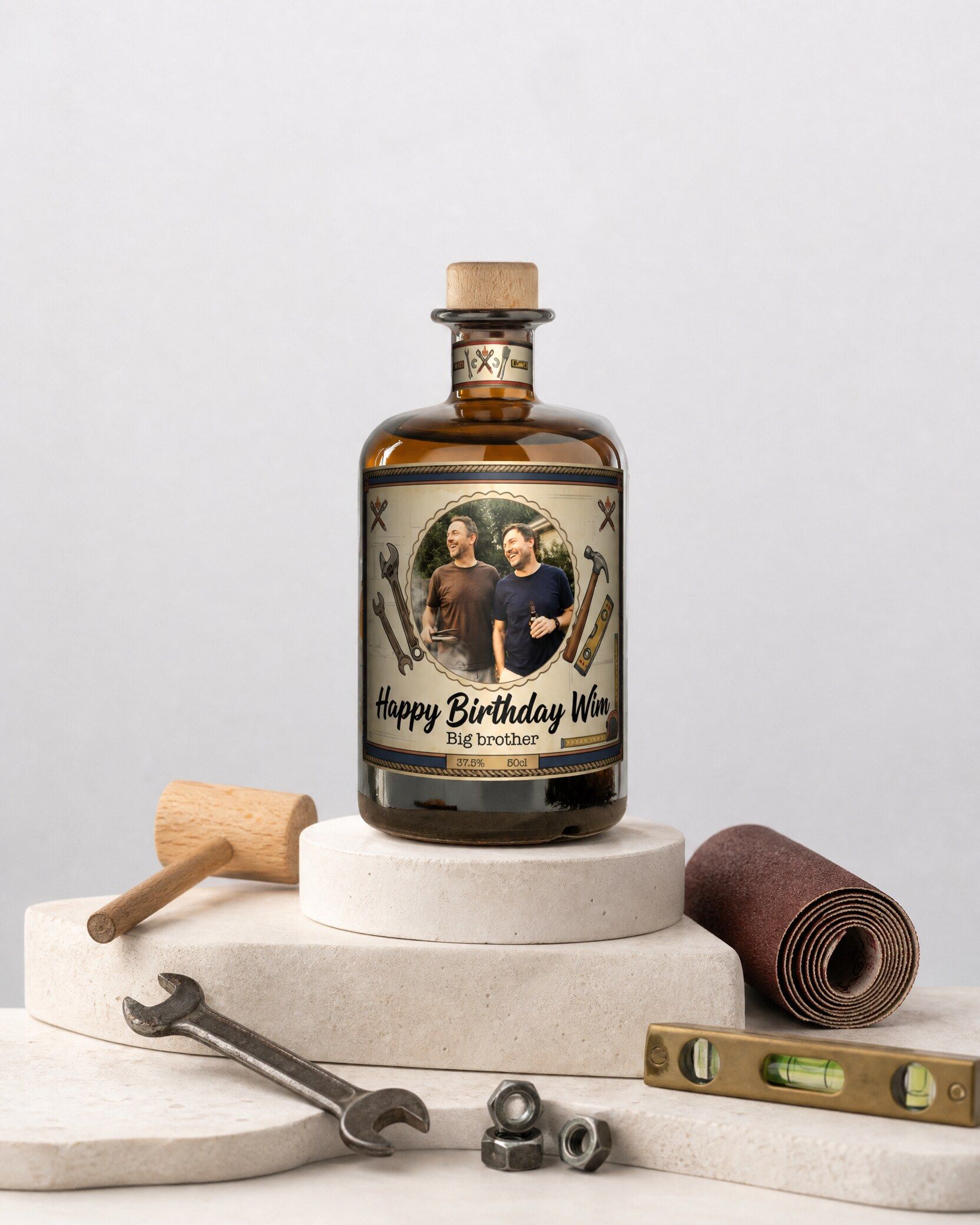 Gepersonaliseerde rum met een eigen foto op het etiket