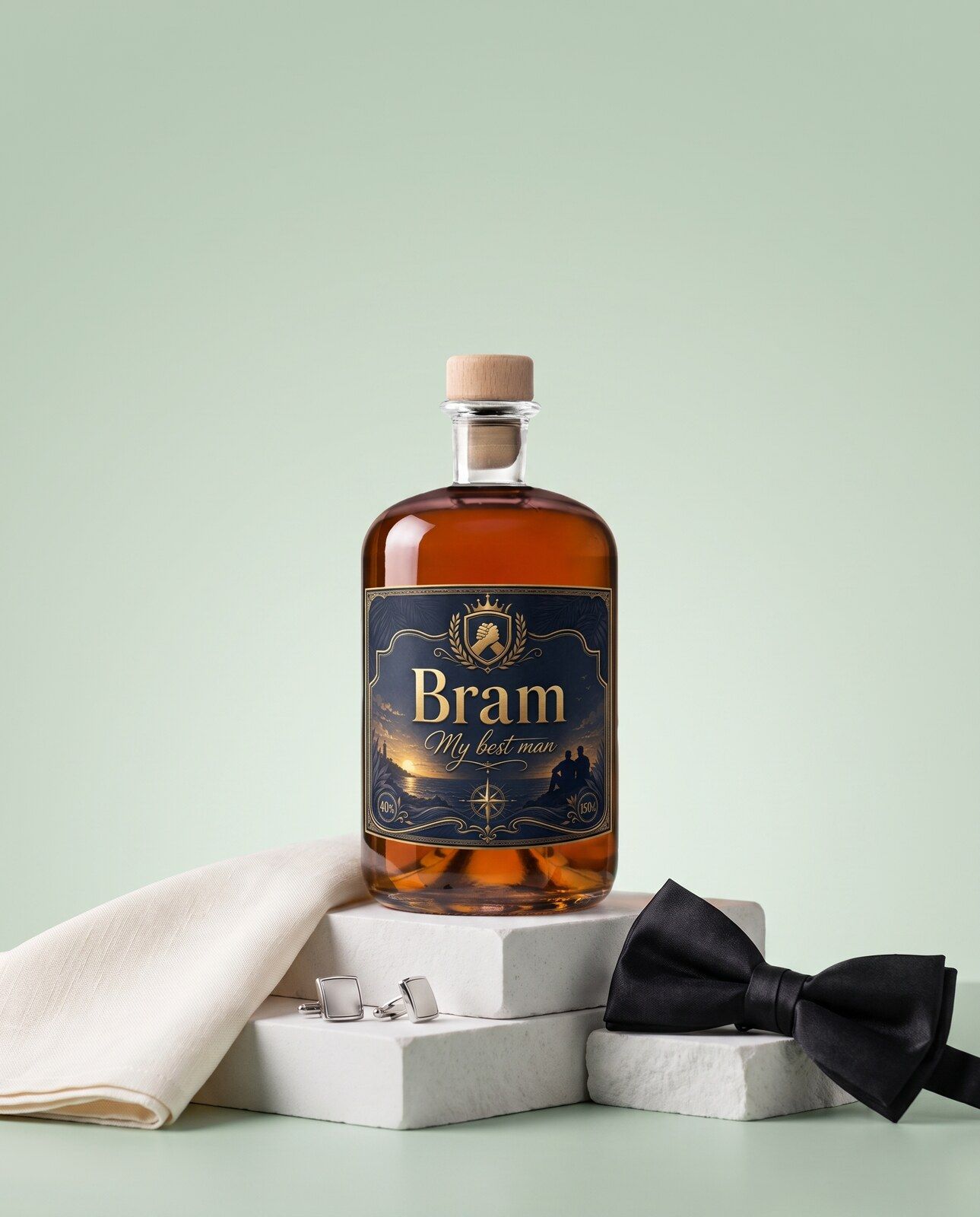 Gepersonaliseerde rum magnum om iemand te vragen je getuige te zijn