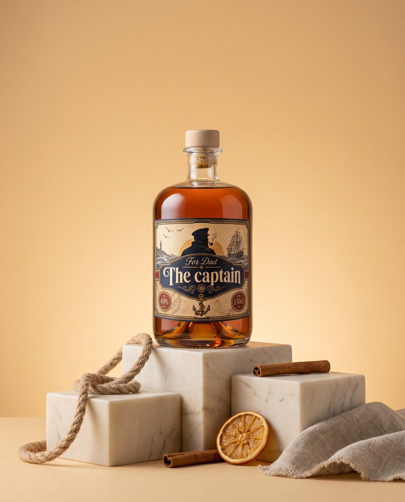 Gepersonaliseerde rum magnum van anderhalve liter als vaderdagcadeau