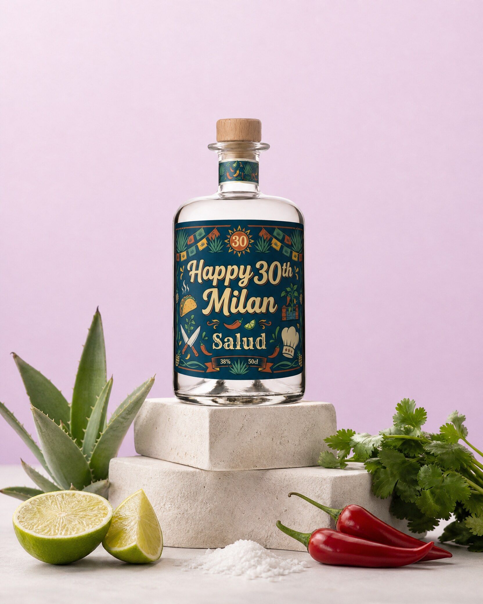 Gepersonaliseerde tequila als verjaardagscadeau voor dertig jaar