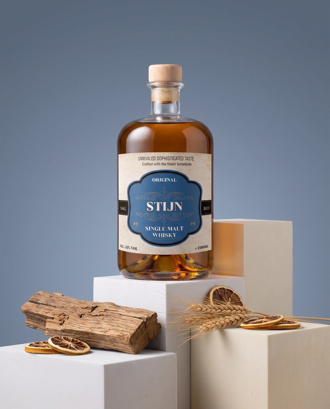 Gepersonaliseerde whisky magnum met een klassiek etiket en een eigen naam