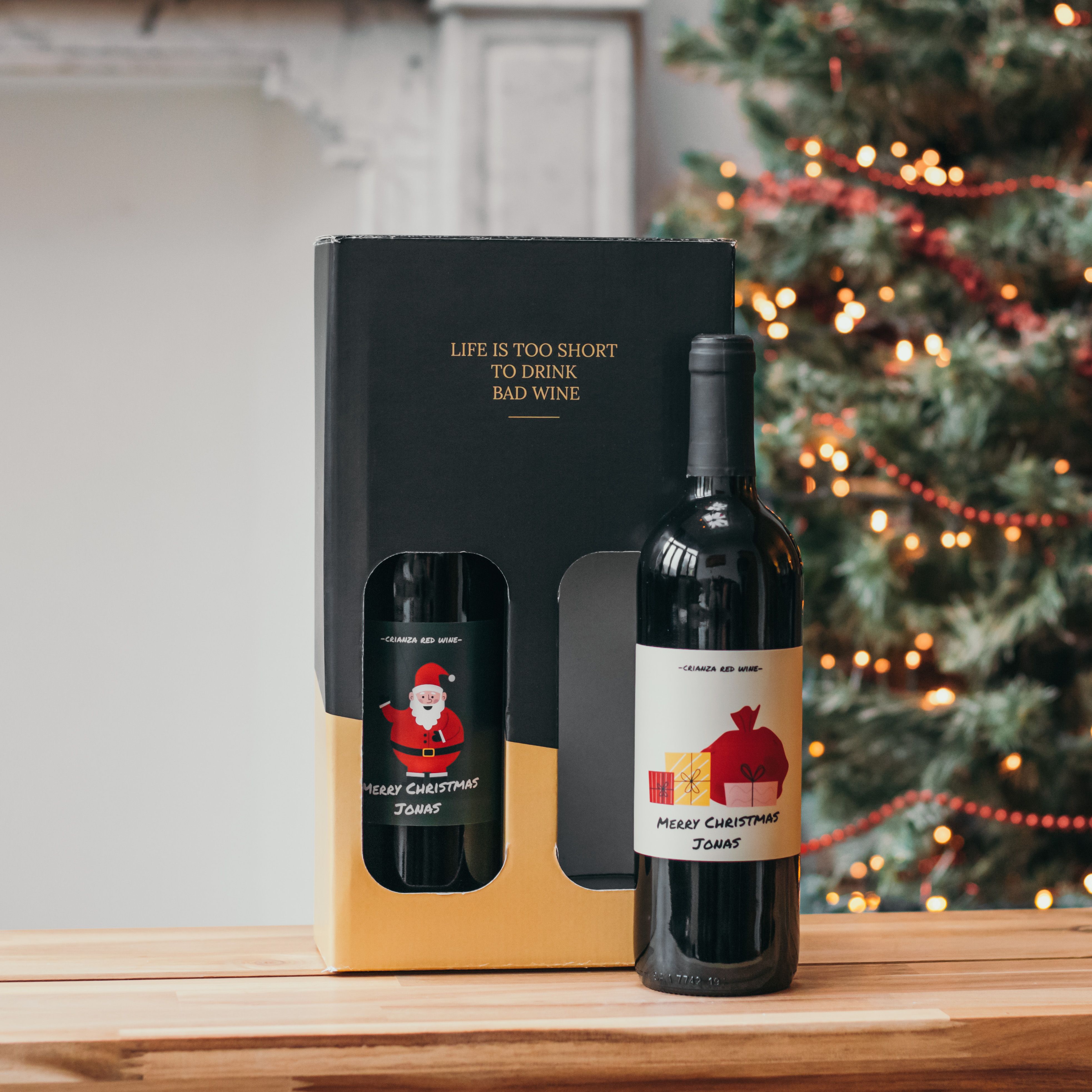 Coffret cadeau vin rouge avec personnalisation - Giavnto cadeau d'entreprise