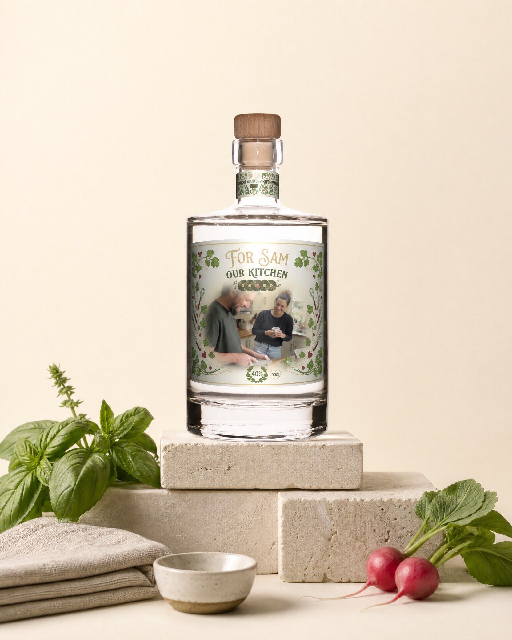 Gepersonaliseerde wodka met een eigen foto van een koppel