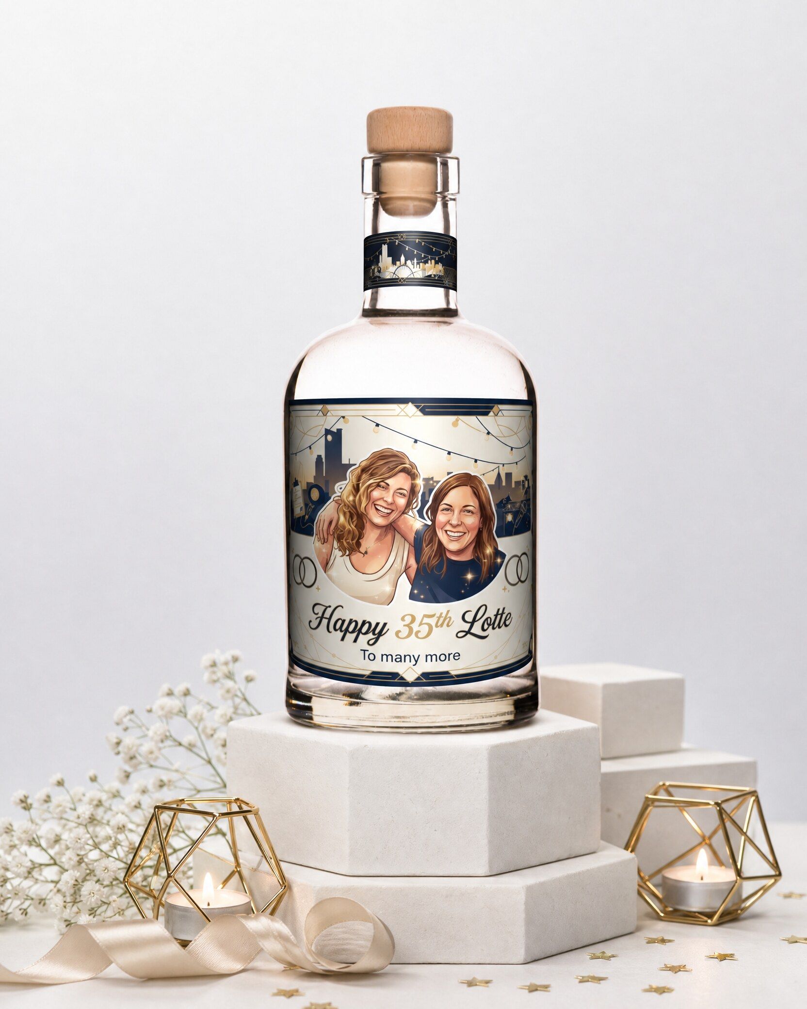 Gepersonaliseerde wodka met een eigen foto op het etiket