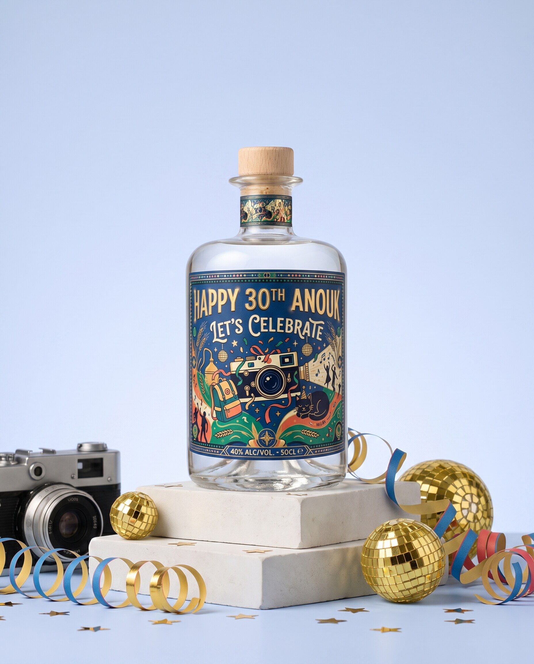 Gepersonaliseerde wodka als verjaardagscadeau voor dertig jaar