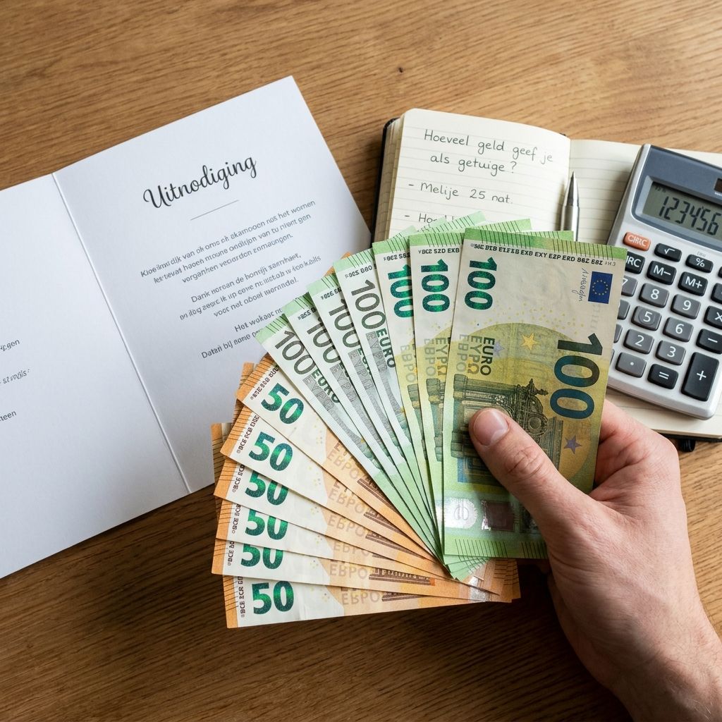 Getuige telt euro's uit om het juiste cadeaubedrag te bepalen