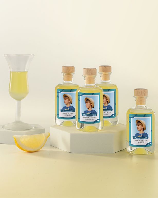Gepersonaliseerd Mini Flesje Limoncello als Communie Bedankje