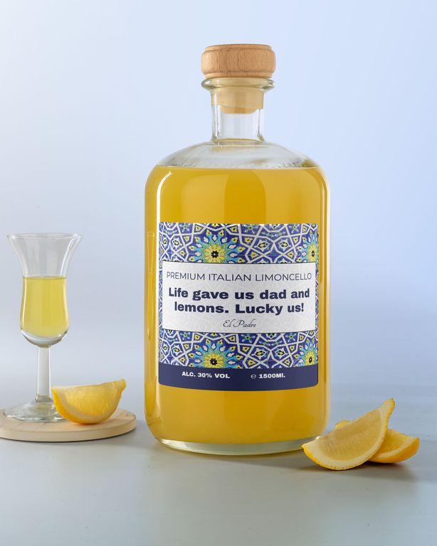 Gepersonaliseerde Limoncello Magnum als Vaderdag Cadeau