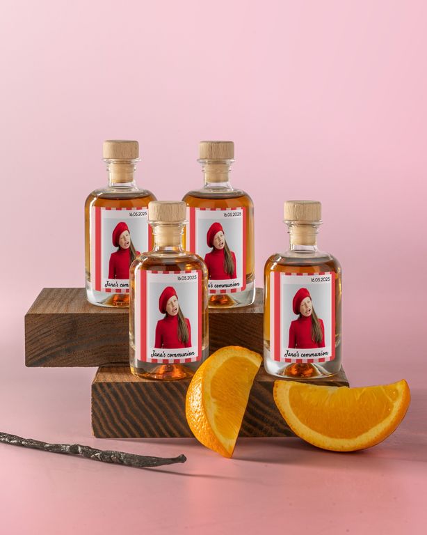 Gepersonaliseerde Rum Mini Flesje als Communie Bedankje