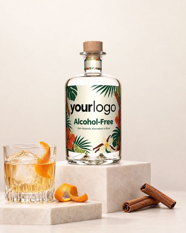 Gepersonaliseerde alcoholische alternatief rum met bedrijfslogo als relatiegeschenk