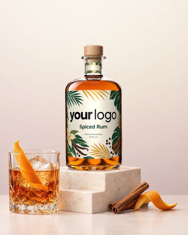Gepersonaliseerde rum met bedrijfslogo als relatiegeschenk