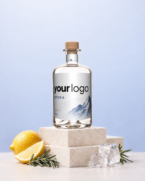 Gepersonaliseerde wodka met bedrijfslogo als relatiegeschenk