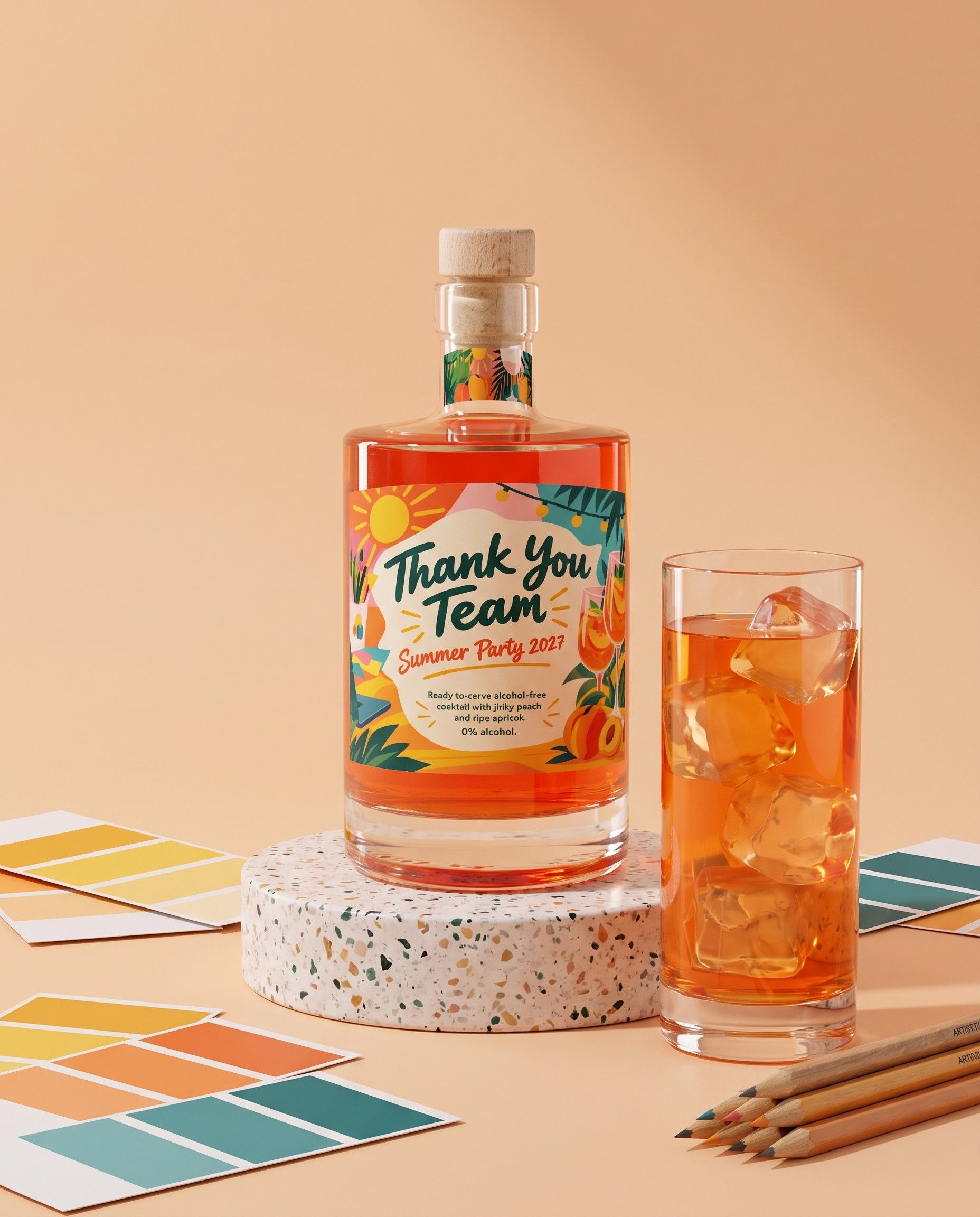 Gepersonaliseerde mocktail als bedankje voor het team op een bedrijfsfeest